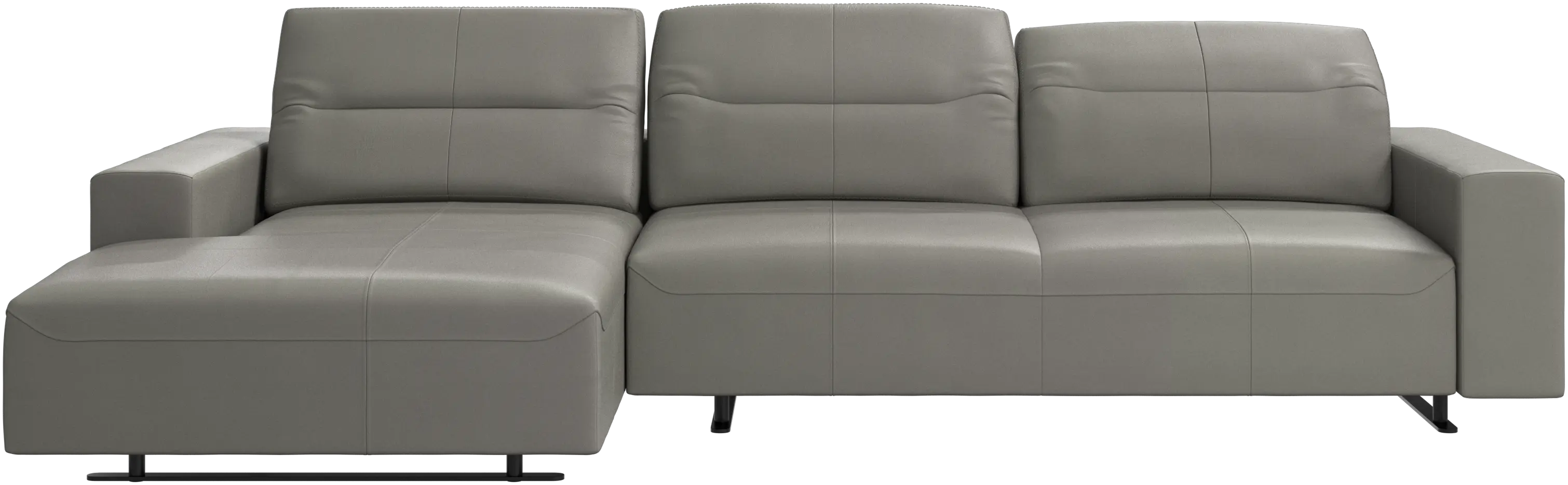 Hampton sofa with adjustable back, resting unit and storage left side