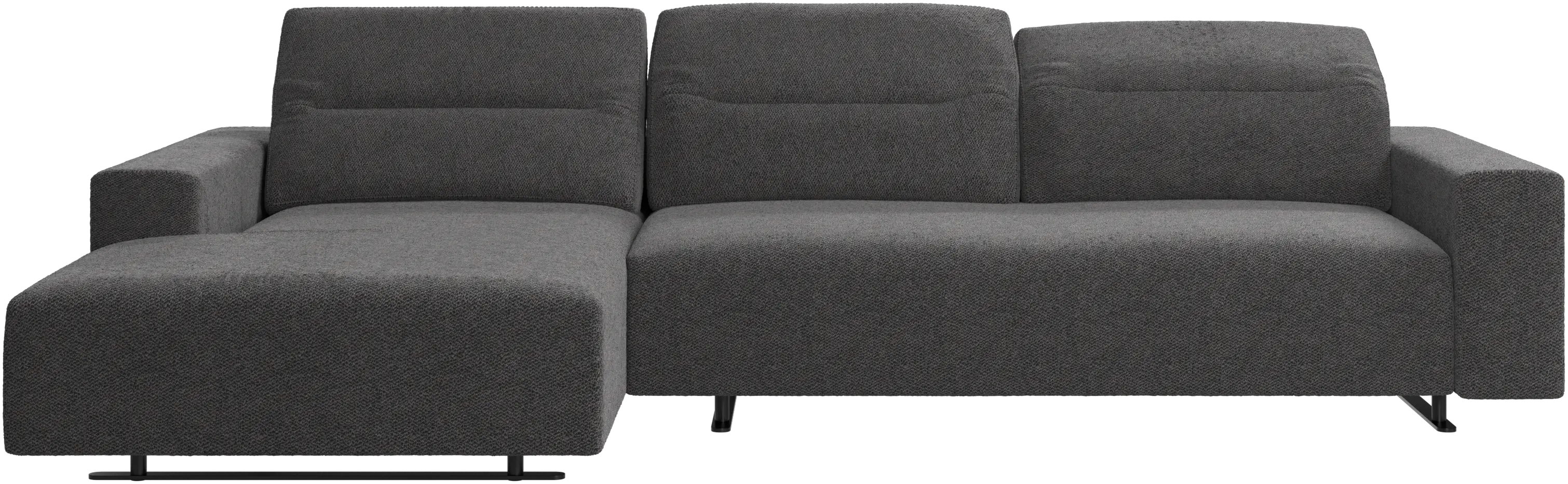 Hampton sofa with adjustable back, resting unit and storage both sides