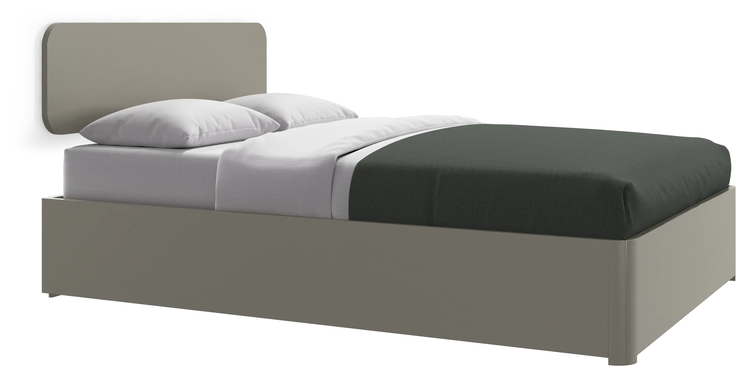 Element cama, cabecero montado en la pared, con láminas y solución de almacenamiento, excl. colchón