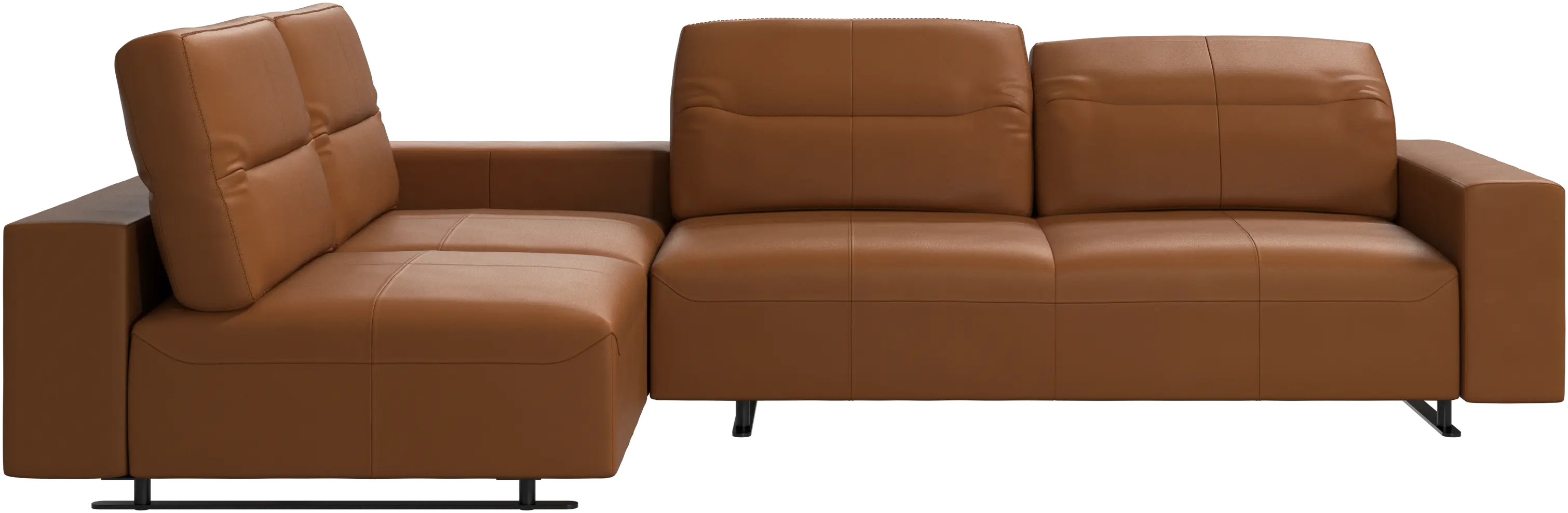 Hampton corner sofa with adjustable back and storage on right side