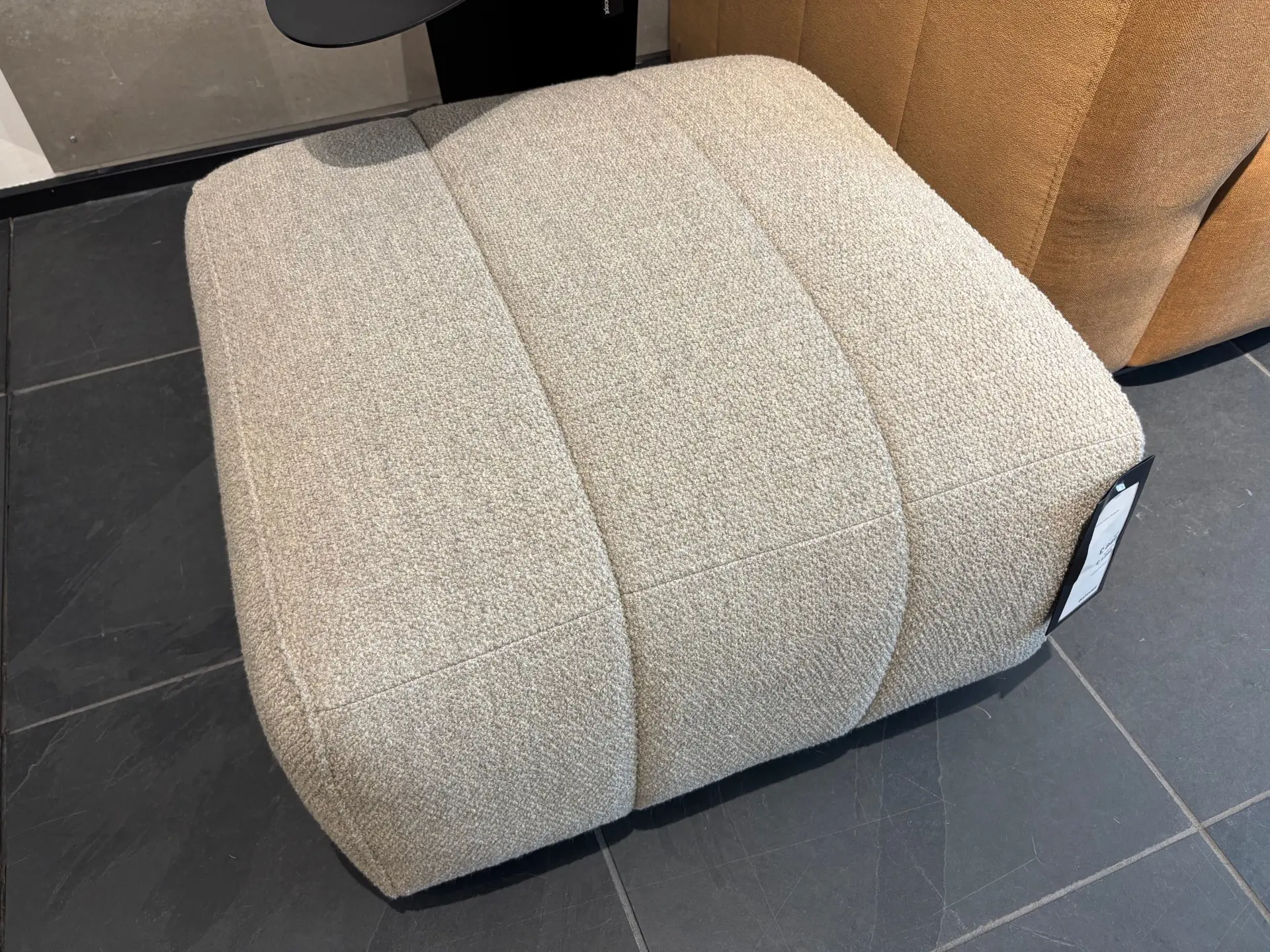 Bellagio Pouf - Beige Lazio fabric
