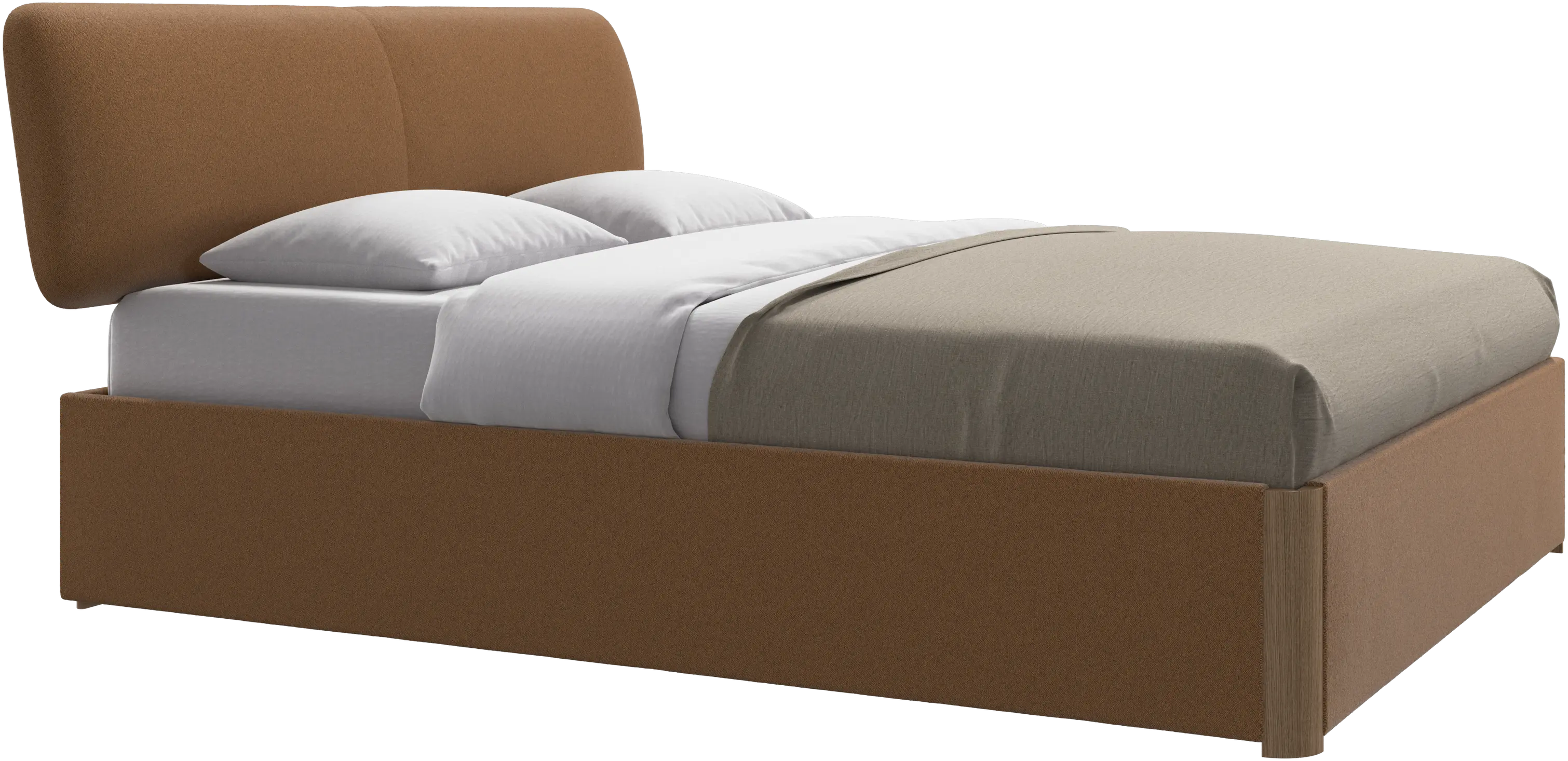 Element bed, bed-mounted headboard, with slats and storage solution, excl. mattress