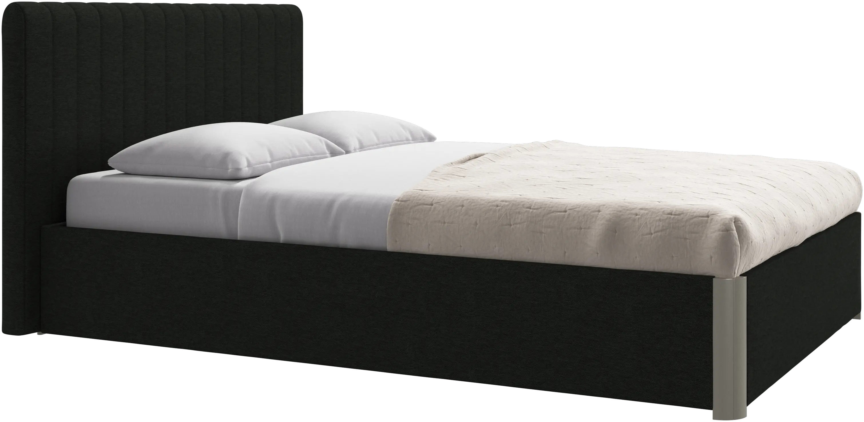 Element bed, bed-mounted headboard, with slats and storage solution, excl. mattress