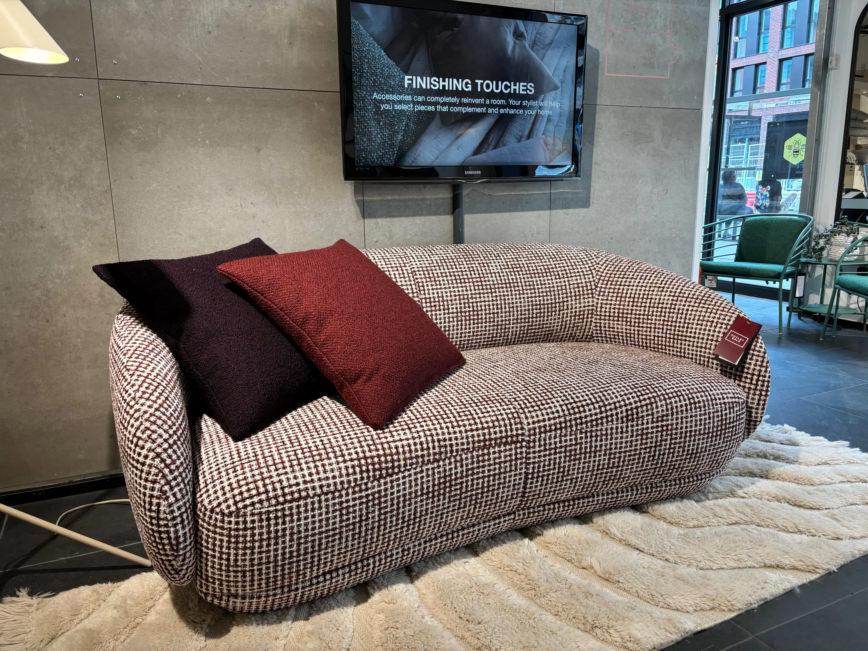 Bolzano 2.5 seat sofa - Burgundy Tuscany fabric