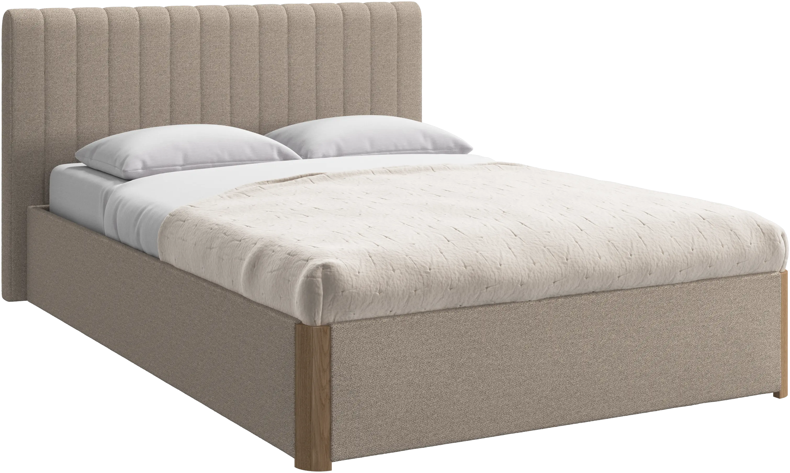 Element bed, bed-mounted headboard, with slats and storage solution, excl. mattress