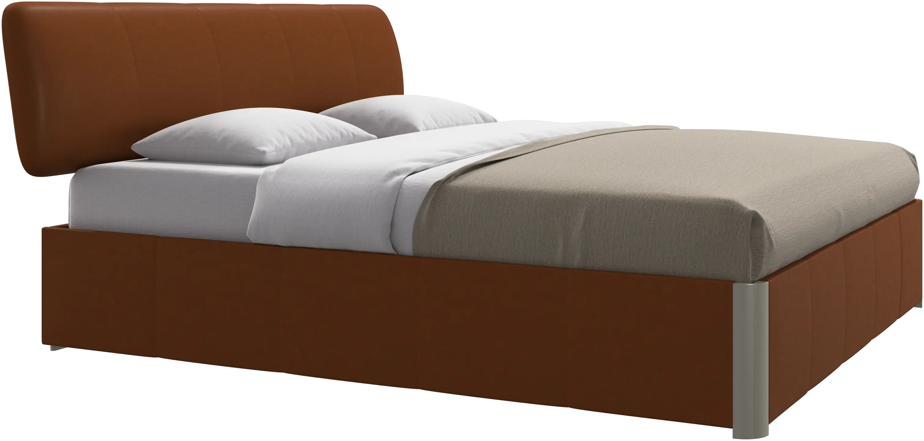 Element bed, bed-mounted headboard, with slats and storage solution, excl. mattress