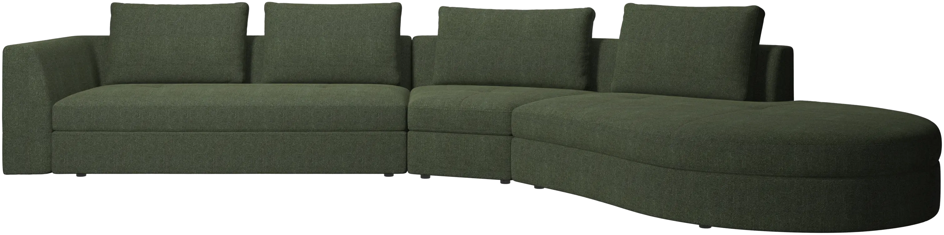 Bergamo sofa with round lounging unit,right