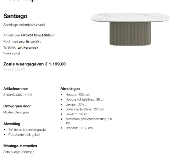 Santiago salontafel