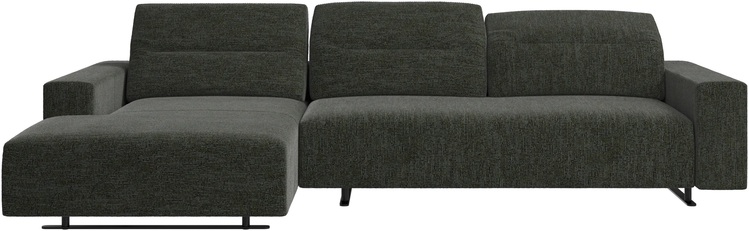 Hampton sofa with adjustable back, resting unit and storage both sides