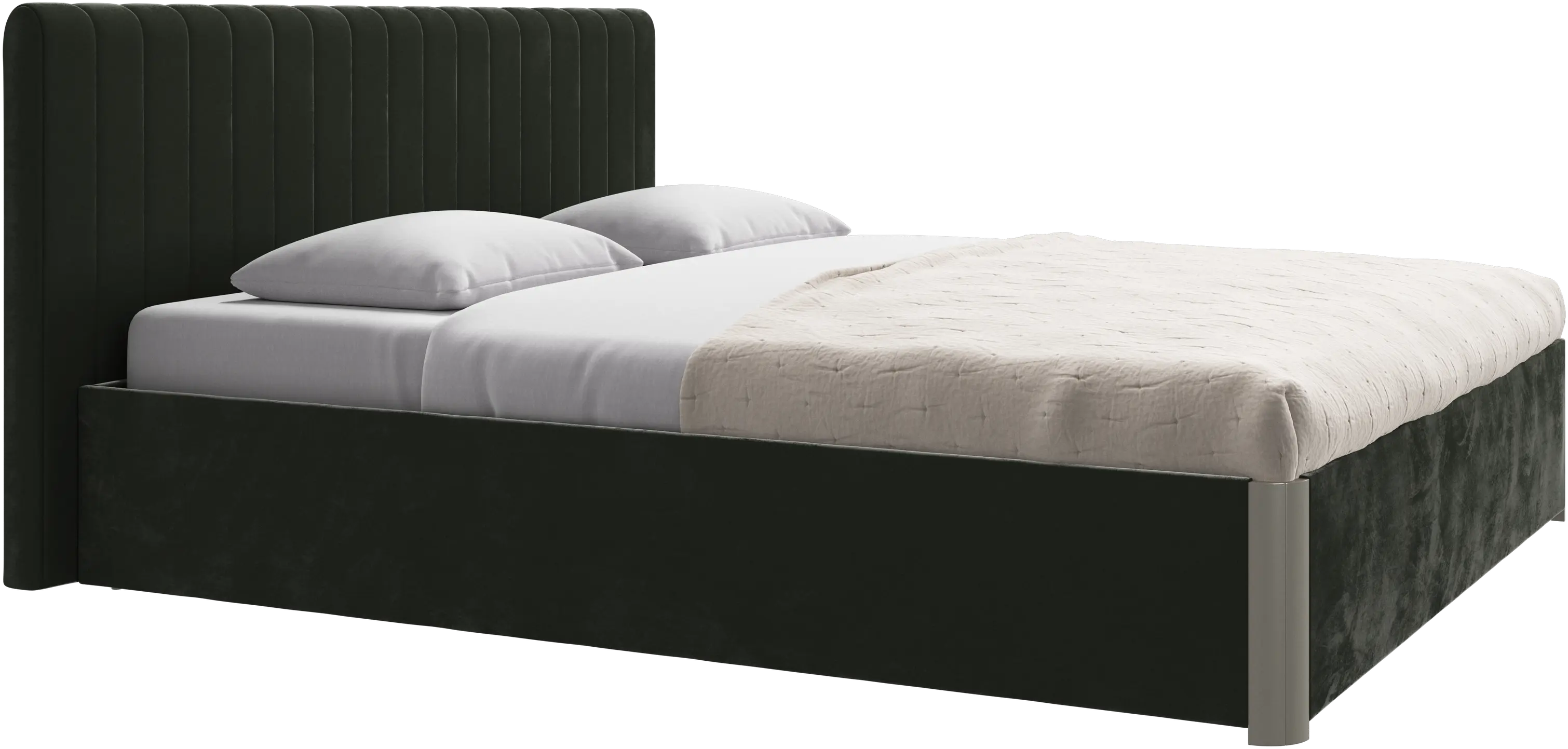 Element bed, bed-mounted headboard, with slats and storage solution, excl. mattress