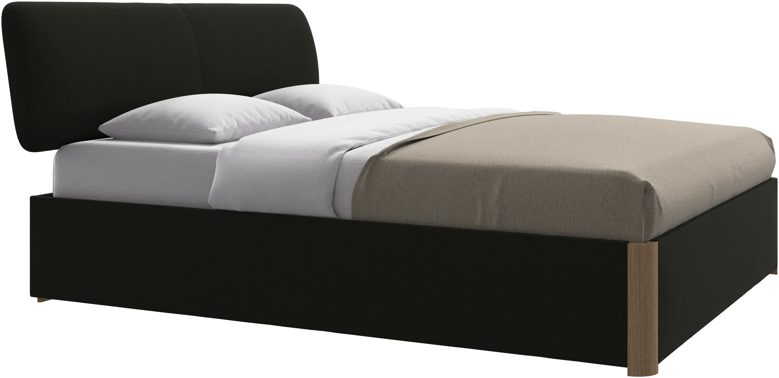 Element bed, bed-mounted headboard, with slats and storage solution, excl. mattress