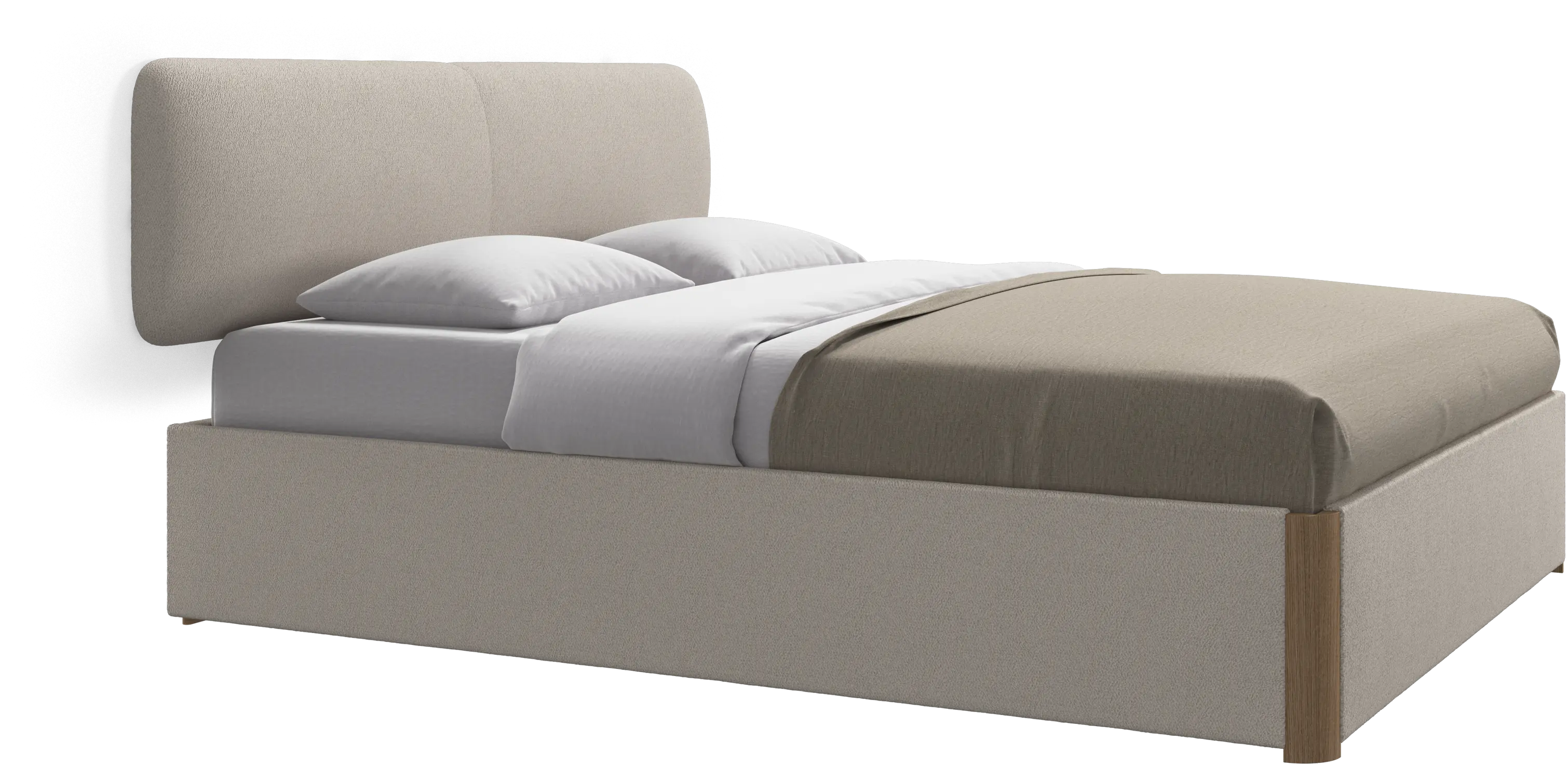 Element bed, wall-mounted headboard, with slats and storage solution, excl. mattress