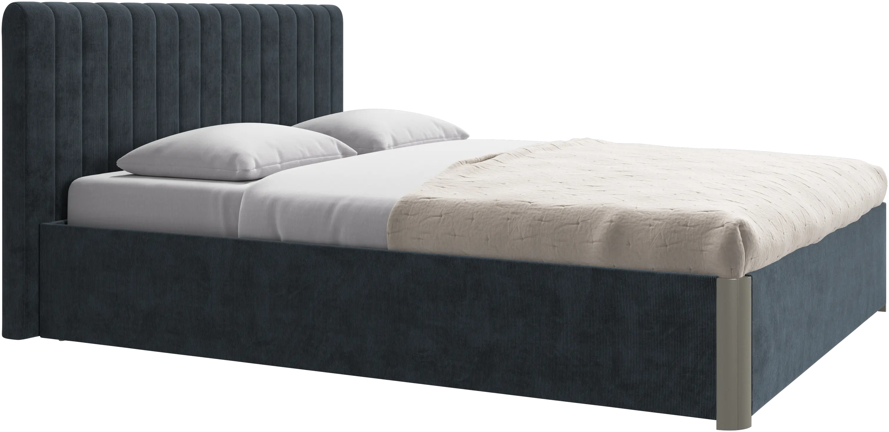Element bed, bed-mounted headboard, with slats and storage solution, excl. mattress