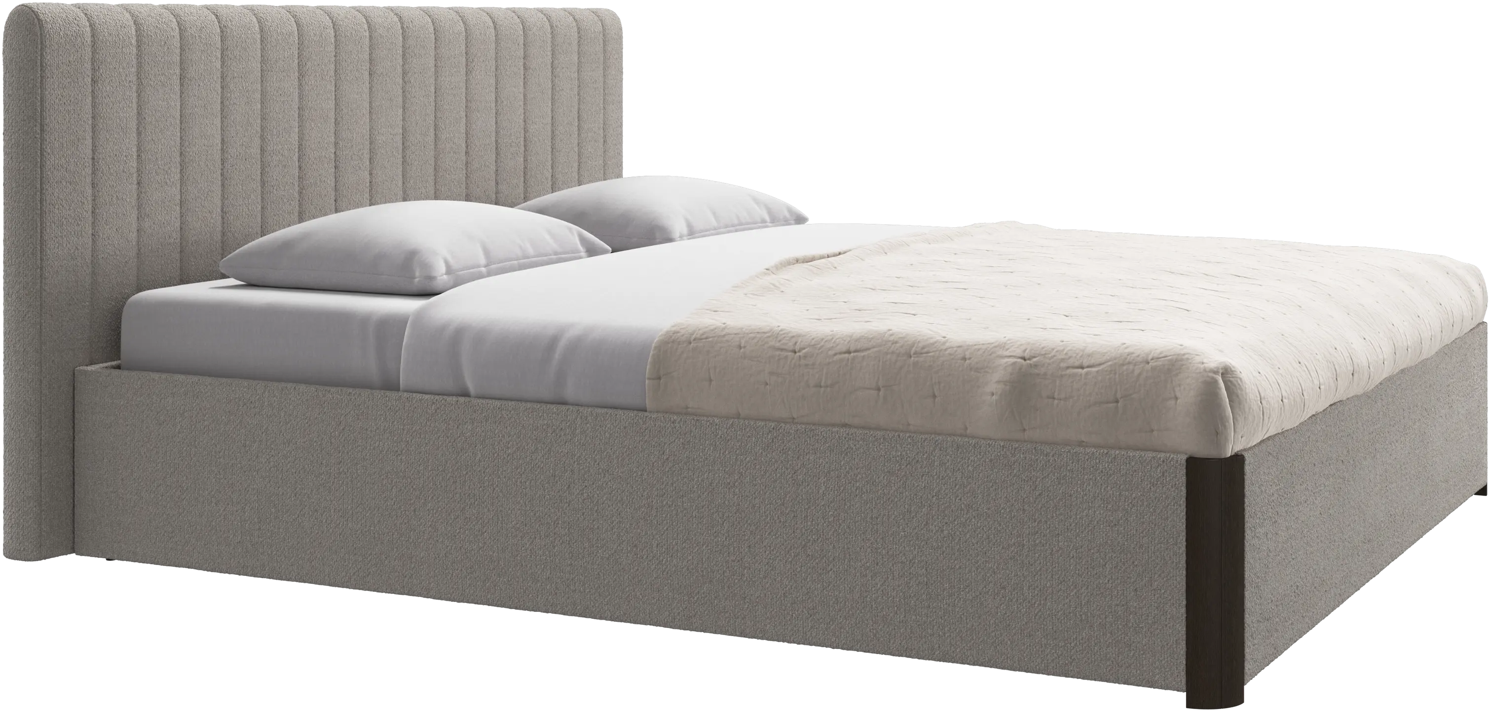 Element bed, bed-mounted headboard, with slats and storage solution, excl. mattress