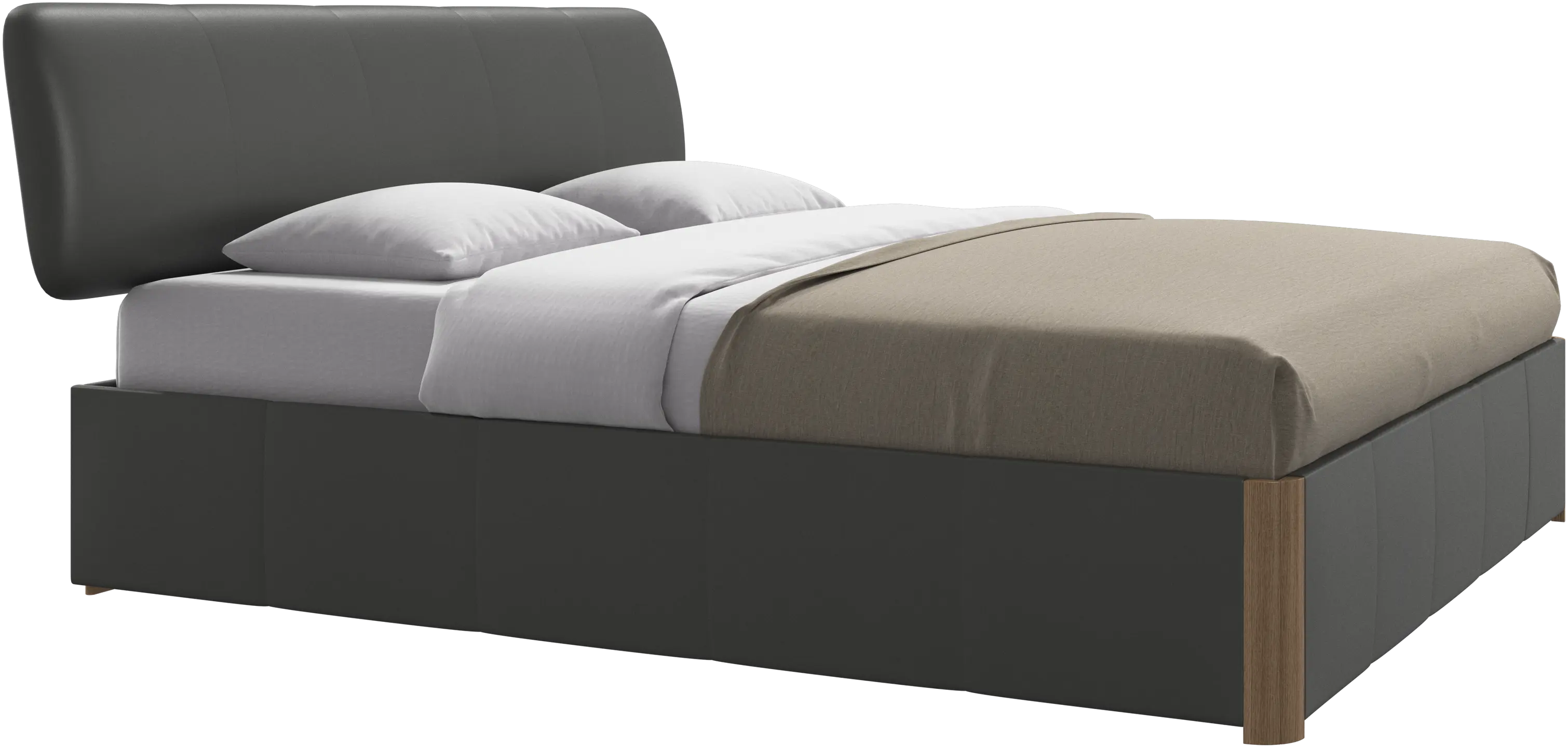 Element lit, tête de lit fixée au lit, avec lattes, excl. matelas