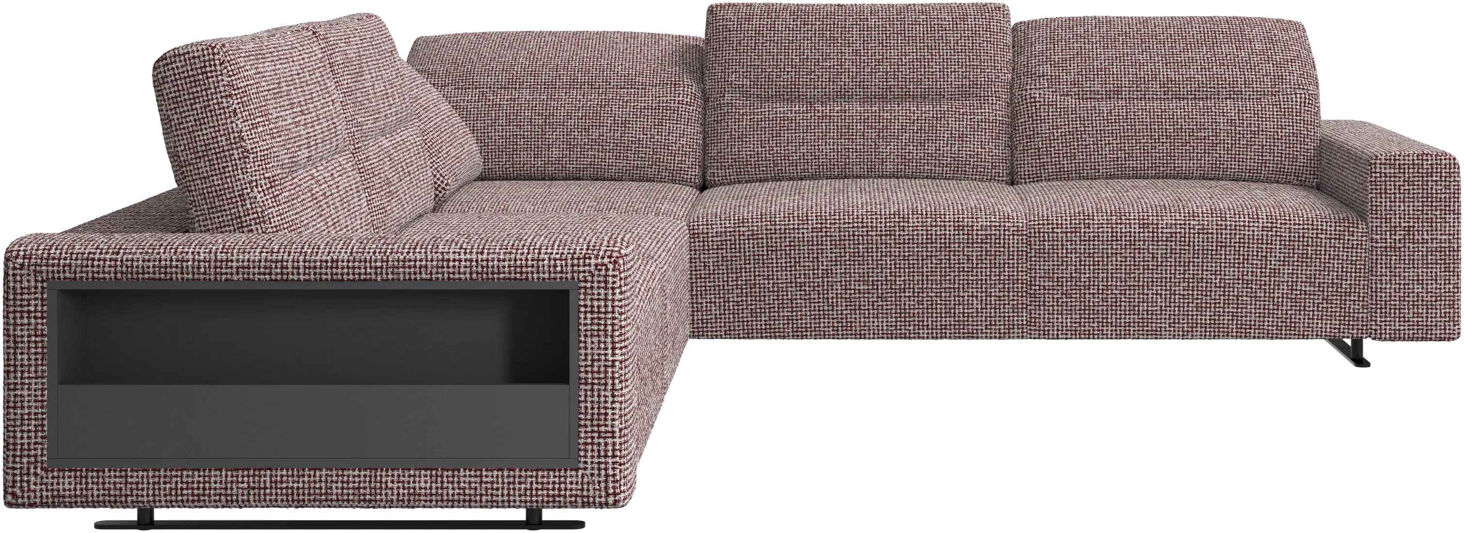 Hampton corner sofa with adjustable back and storage on left side