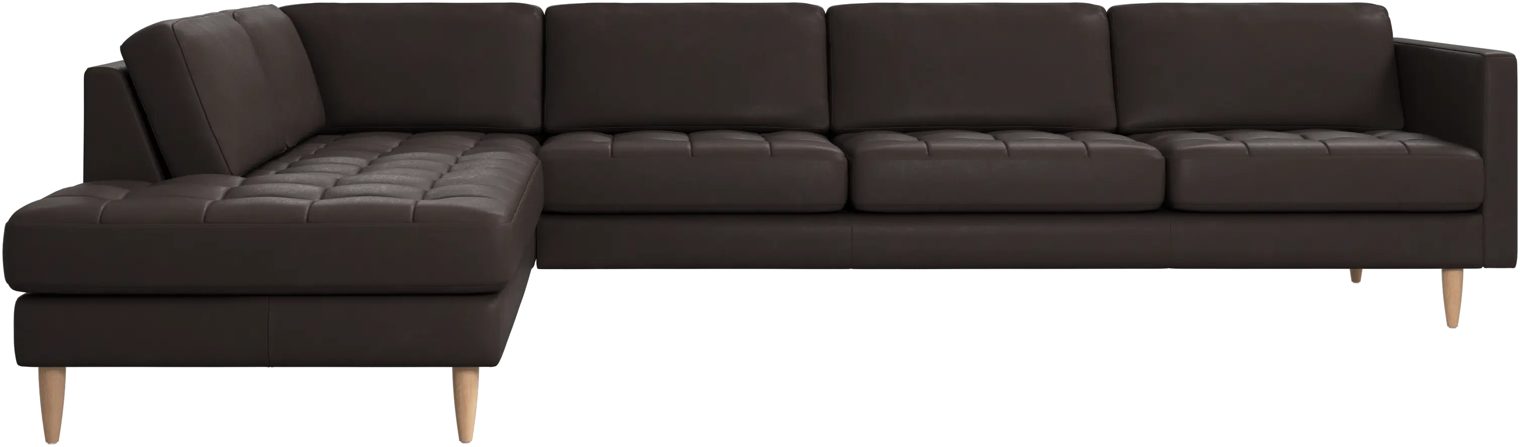 Canapé d'angle Osaka avec chaise longue, assise capitonnée