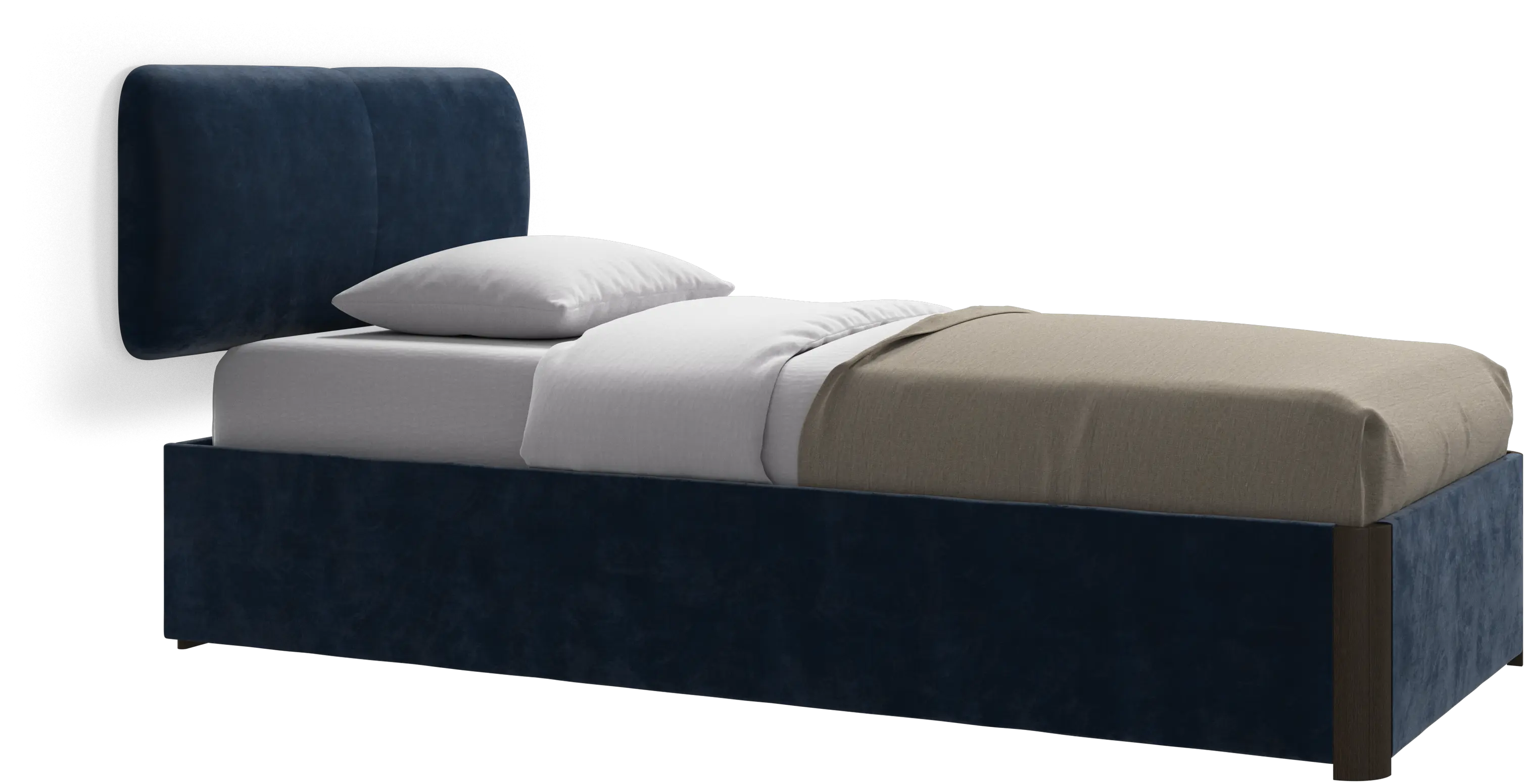 Element bed, wall-mounted headboard, with slats and storage solution, excl. mattress