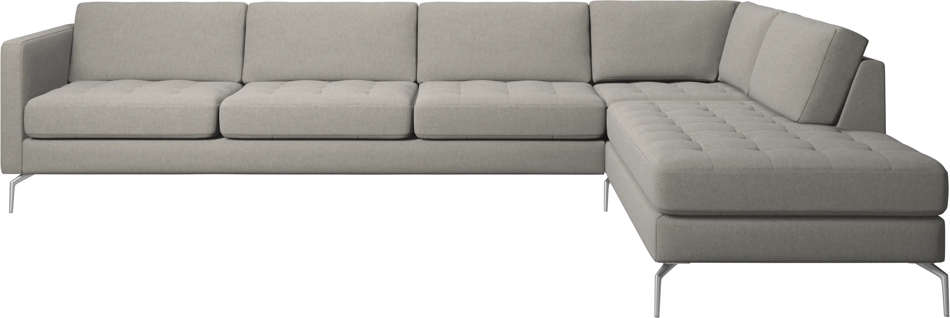 Osaka corner sofa with lounging unit, tufted seat