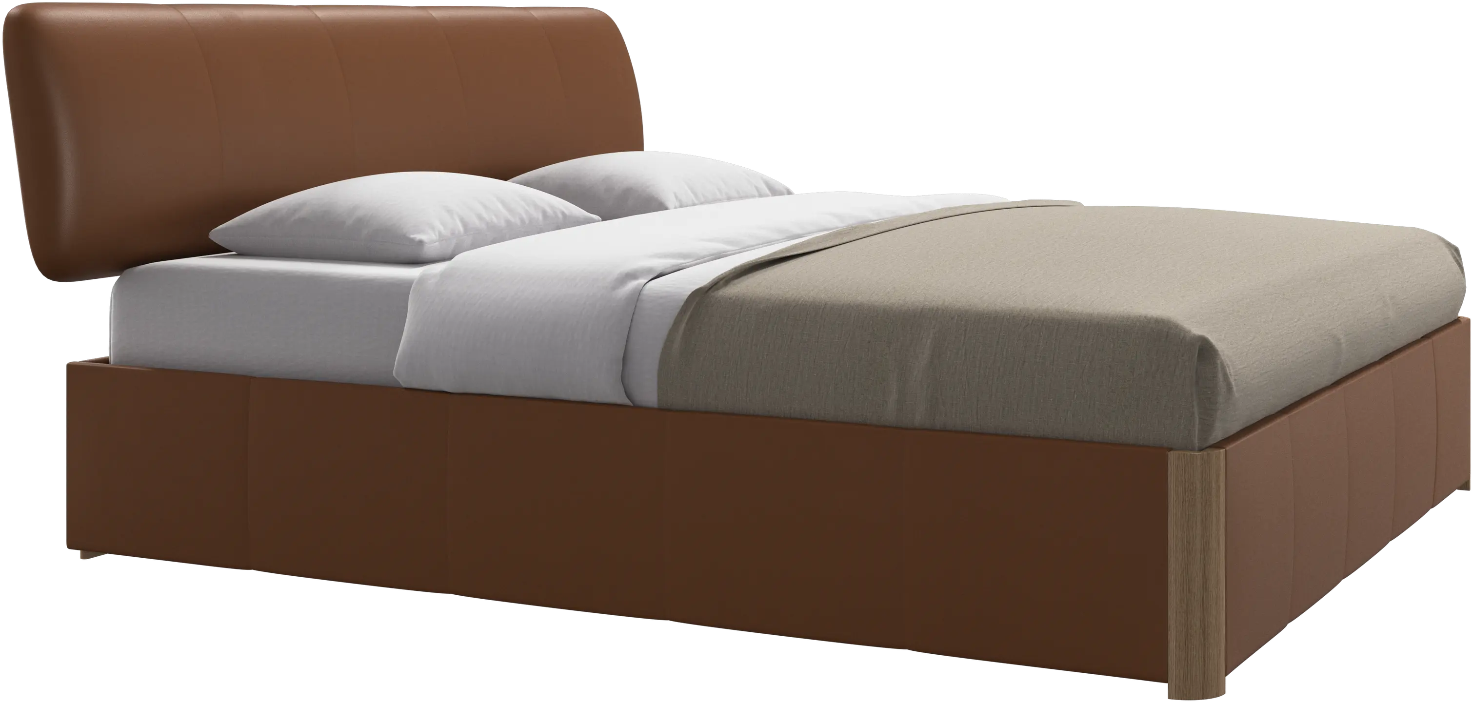 Element bed, bed-mounted headboard, with slats and storage solution, excl. mattress