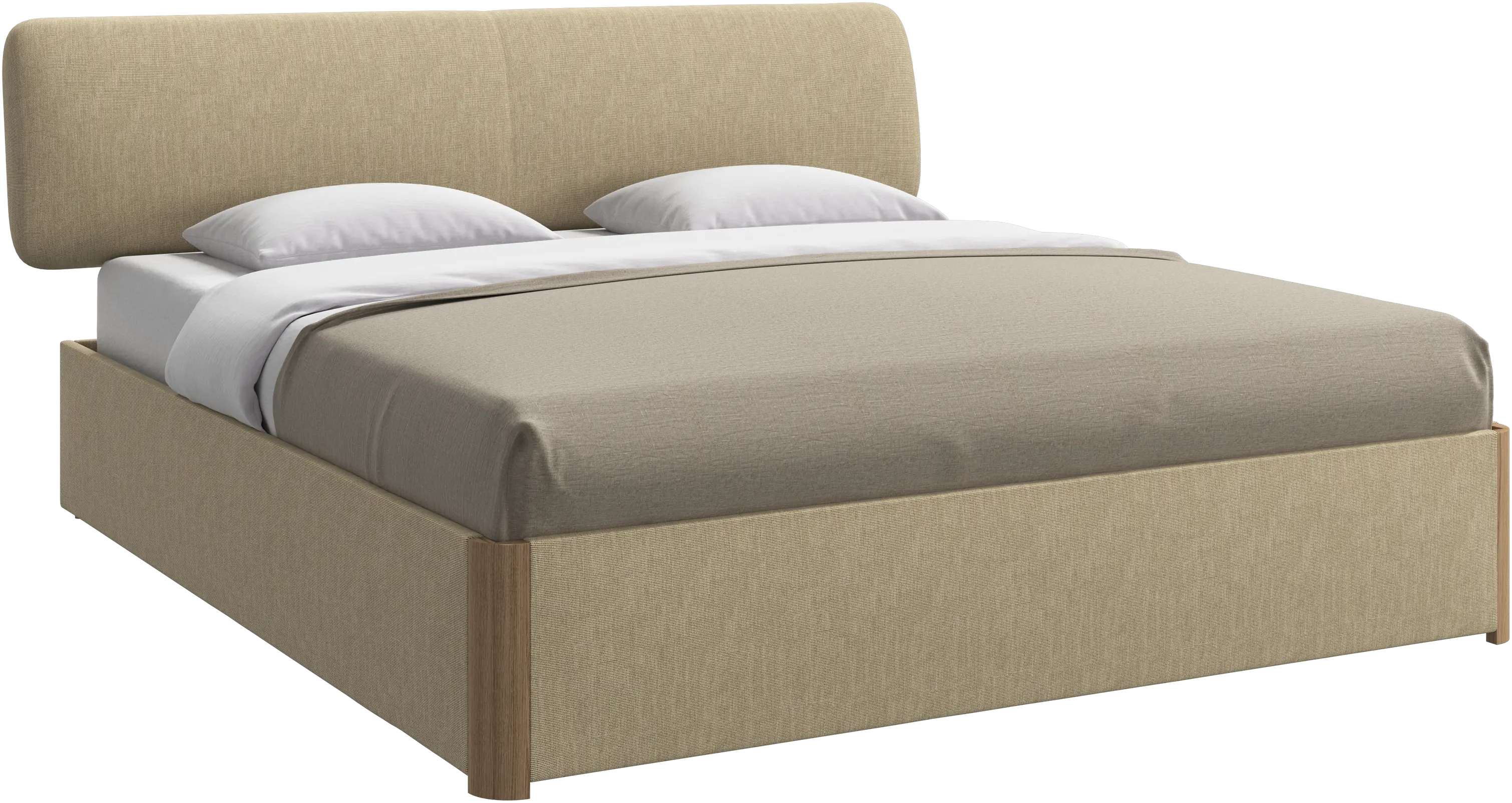 Element bed, bed-mounted headboard, with slats and storage solution, excl. mattress