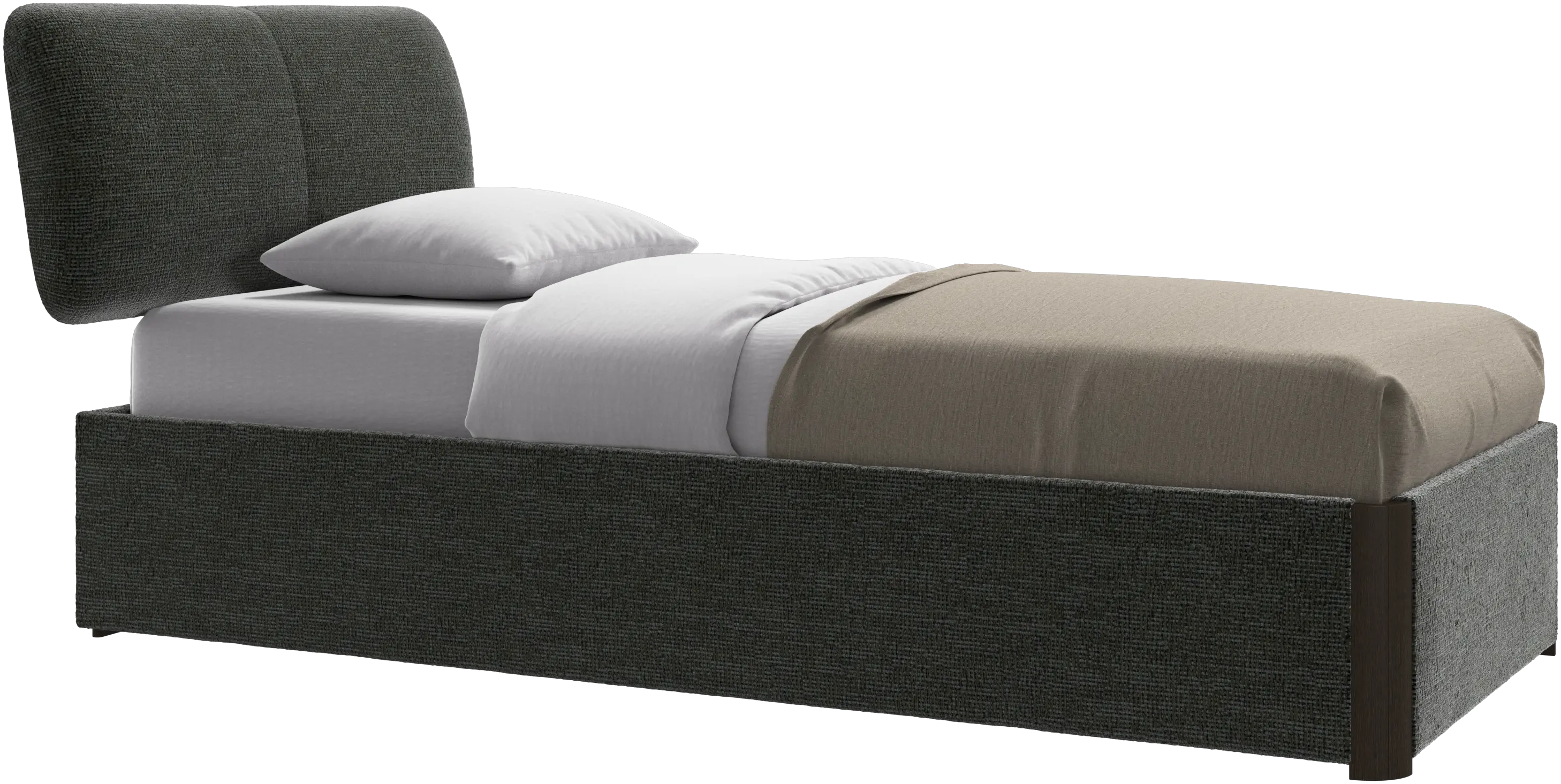 Element cama, cabecero montado en la cama, con láminas y solución de almacenamiento, excl. colchón