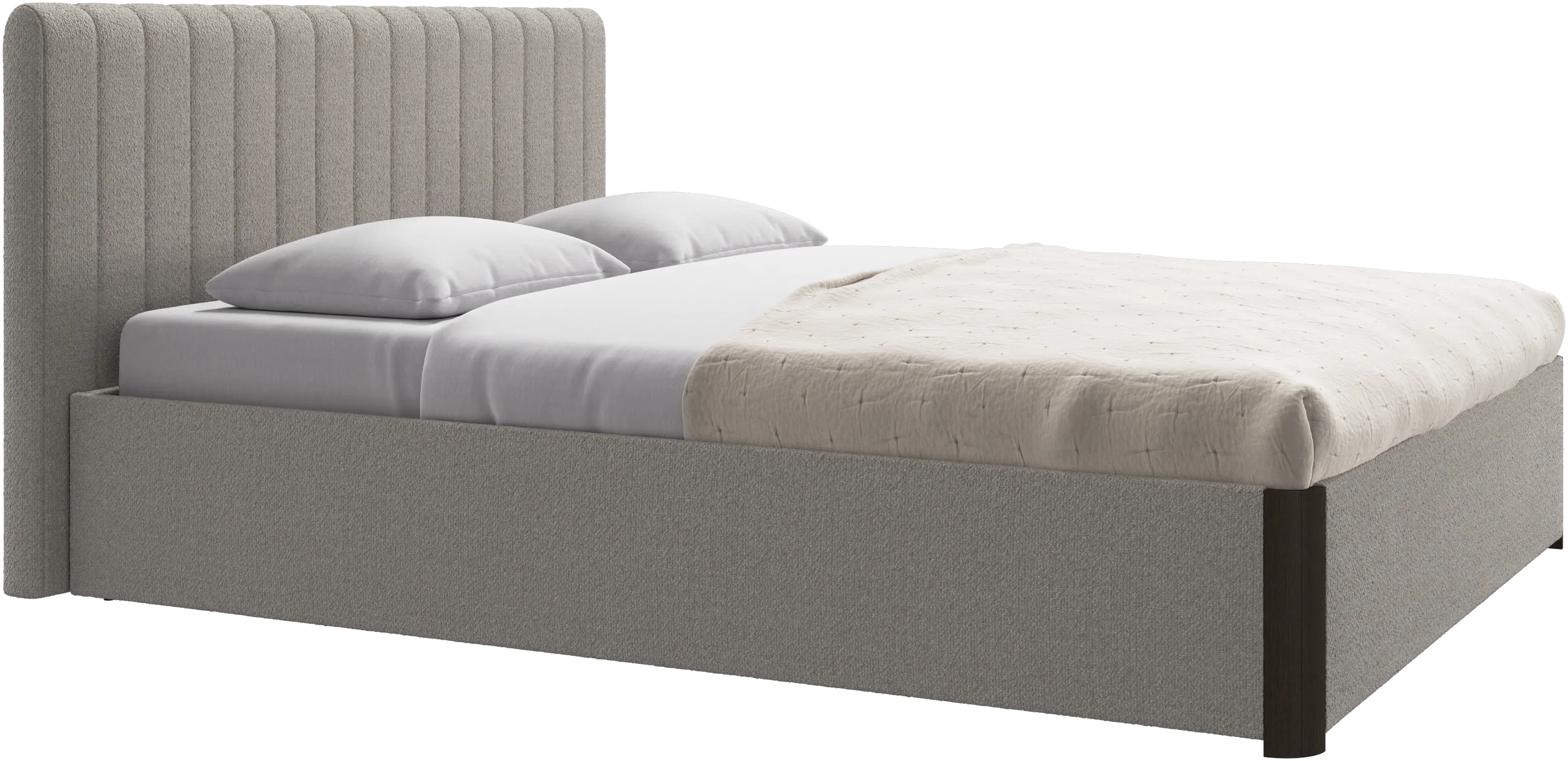 Element bed, bed-mounted headboard, with slats and storage solution, excl. mattress