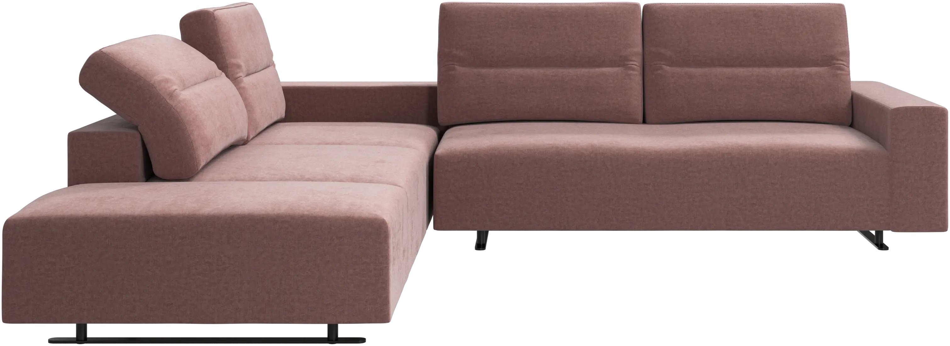 Hampton corner sofa with adjustable back and lounging unit