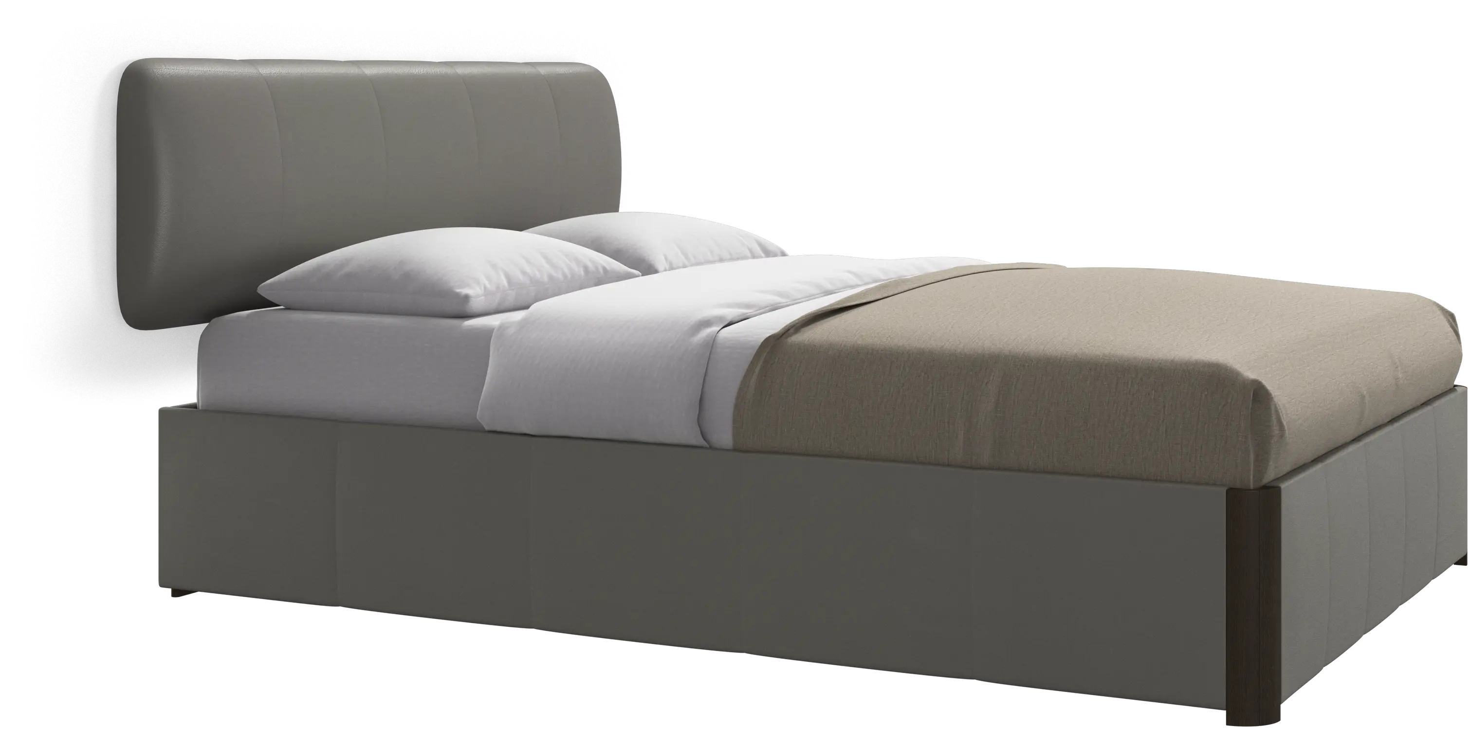 Element bed, wall-mounted headboard, with slats and storage solution, excl. mattress