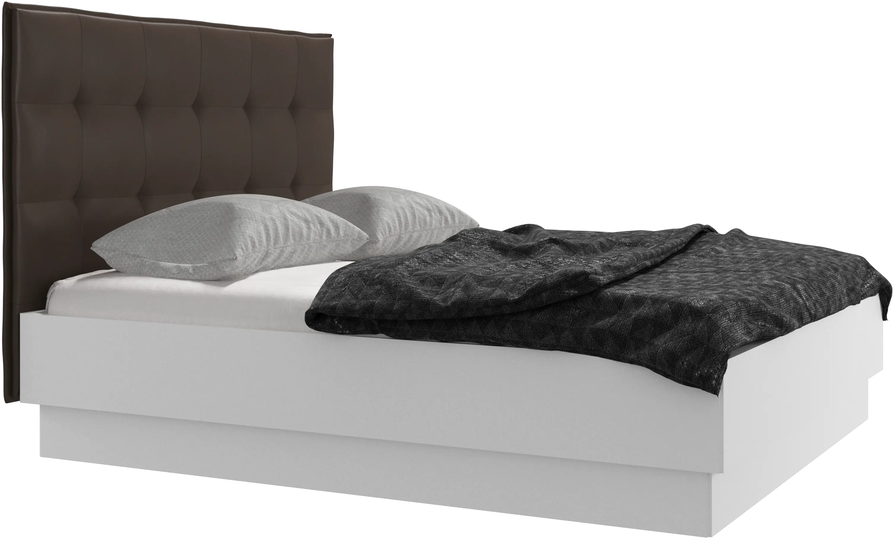Lit Lugano avec rangement intégré, sommier inclus, hors matelas