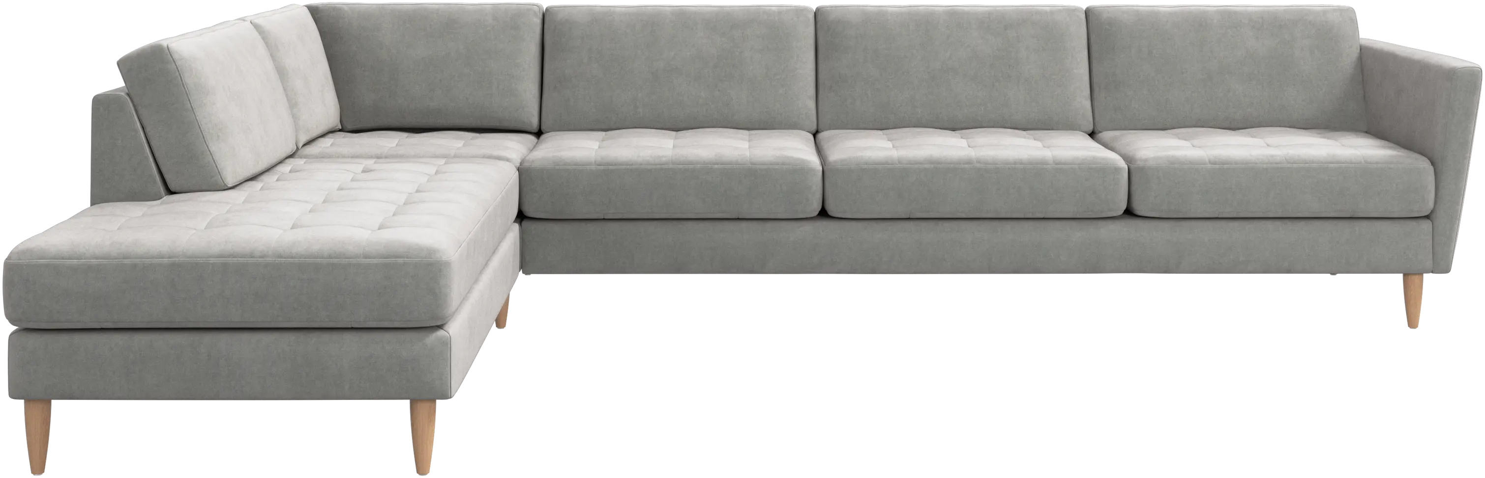 Osaka corner sofa with lounging unit, tufted seat