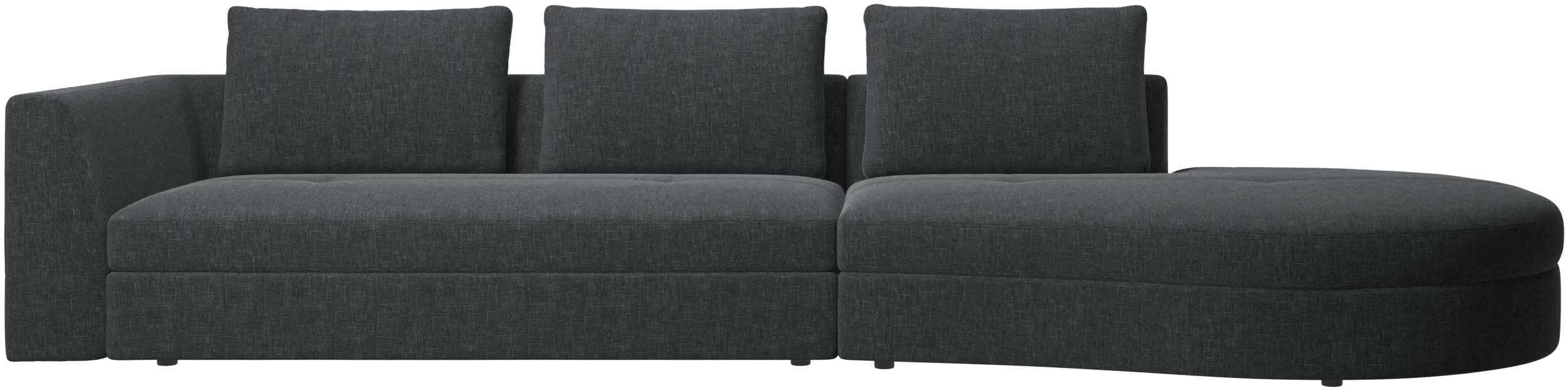 Bergamo sofa with round lounging unit,right