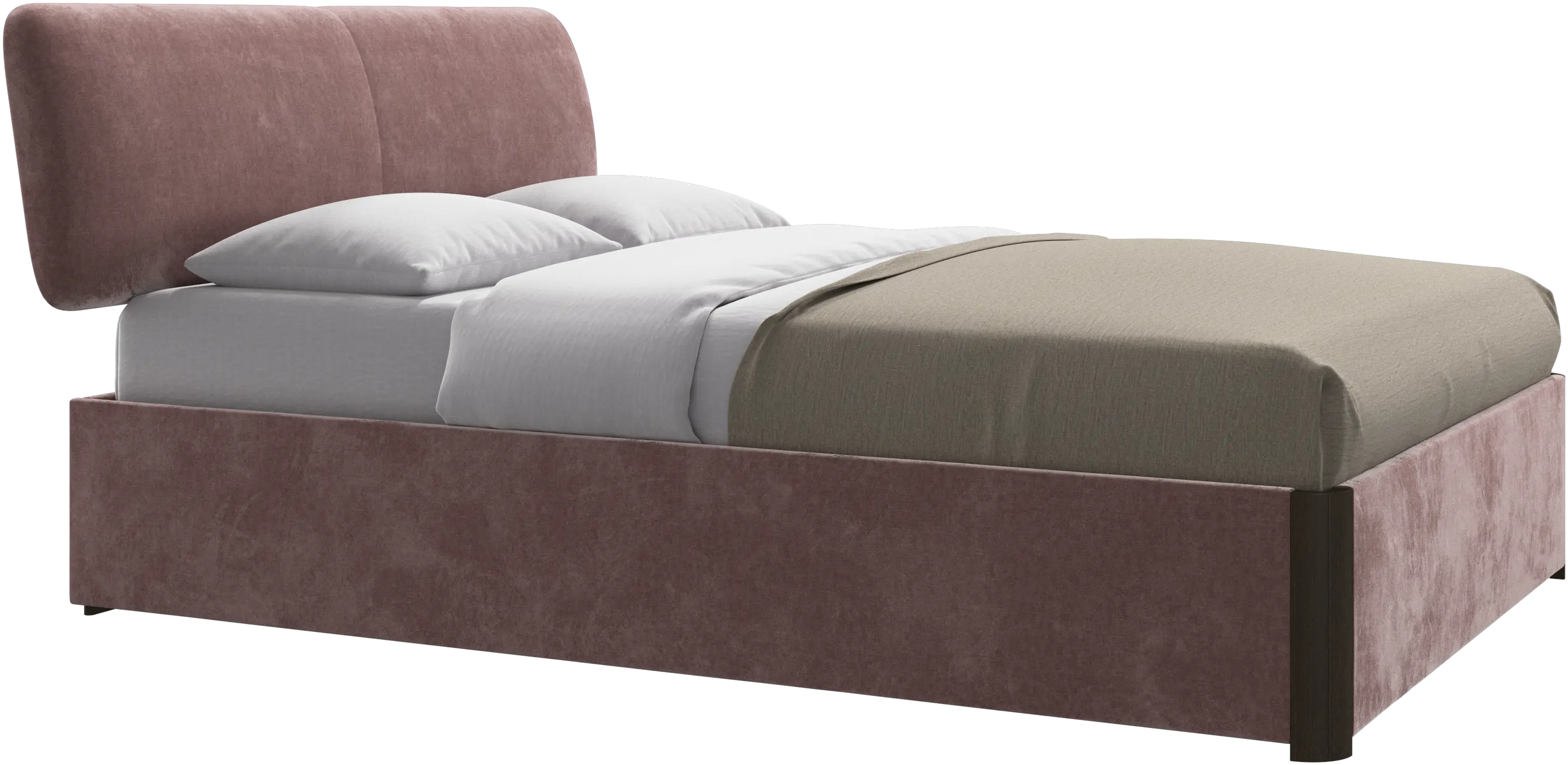 Element bed, bed-mounted headboard, with slats and storage solution, excl. mattress