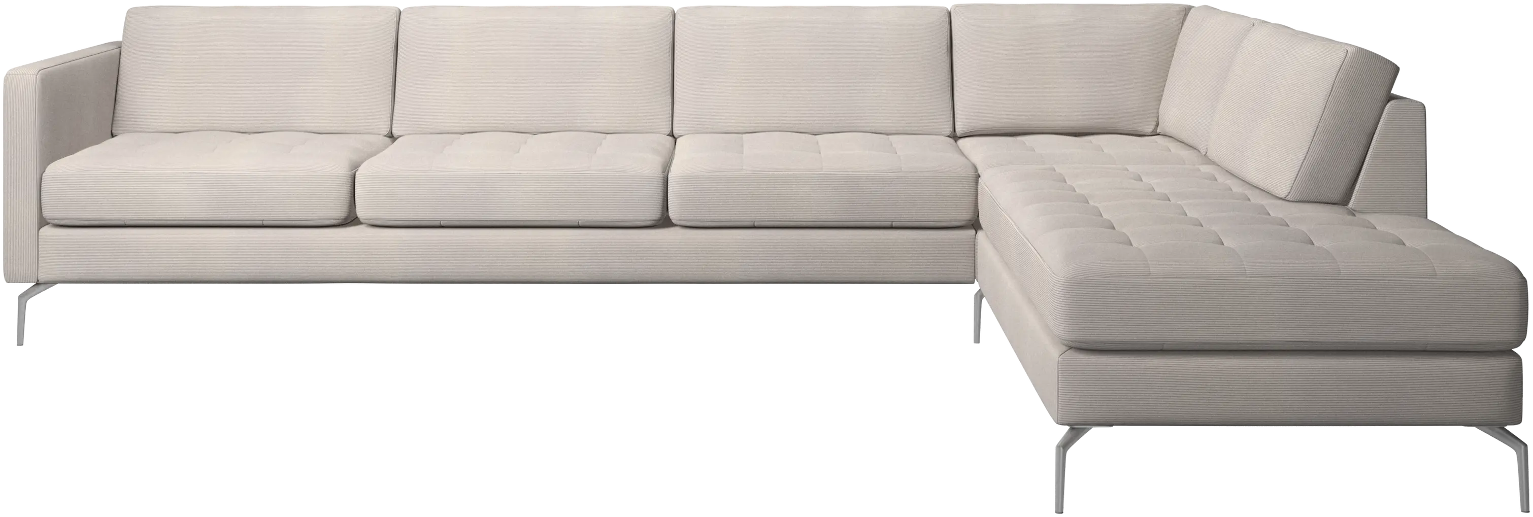 Osaka corner sofa with lounging unit, tufted seat