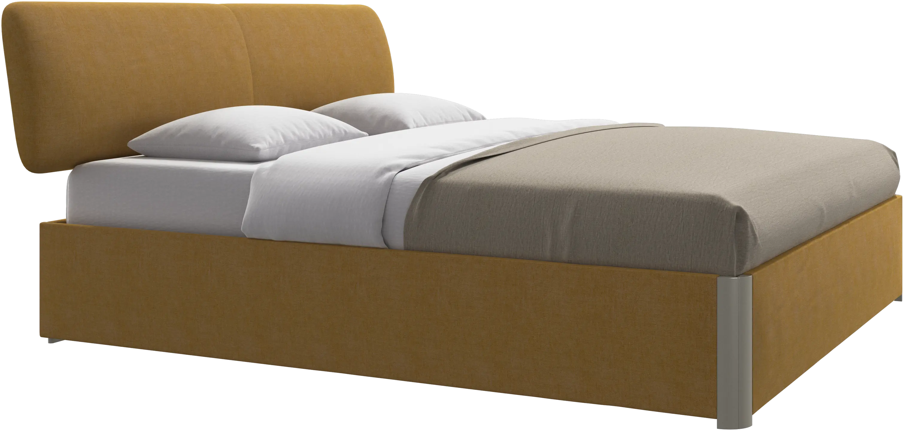 Element bed, bed-mounted headboard, with slats and storage solution, excl. mattress