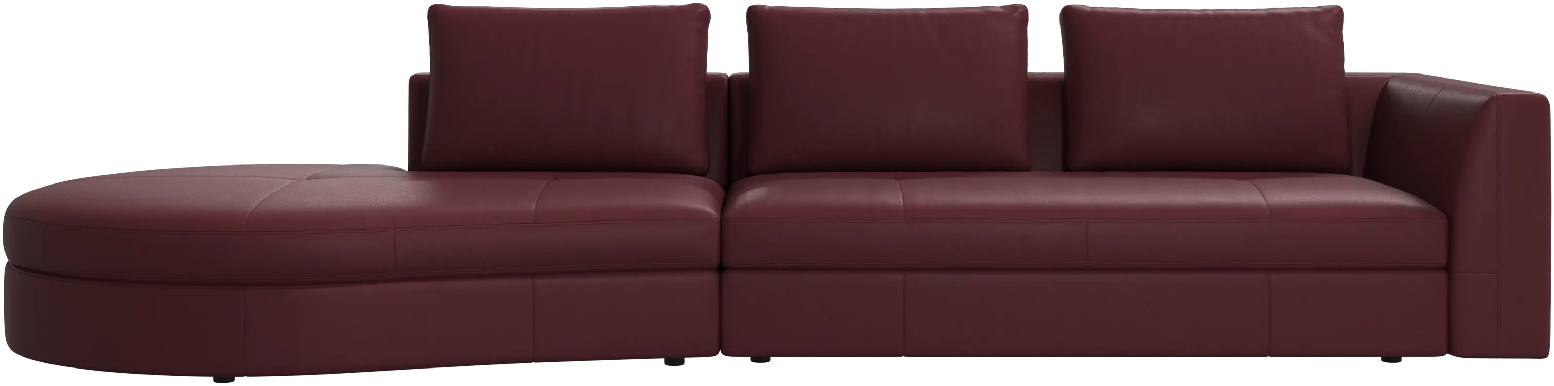 Bergamo sofa with round lounging unit, left
