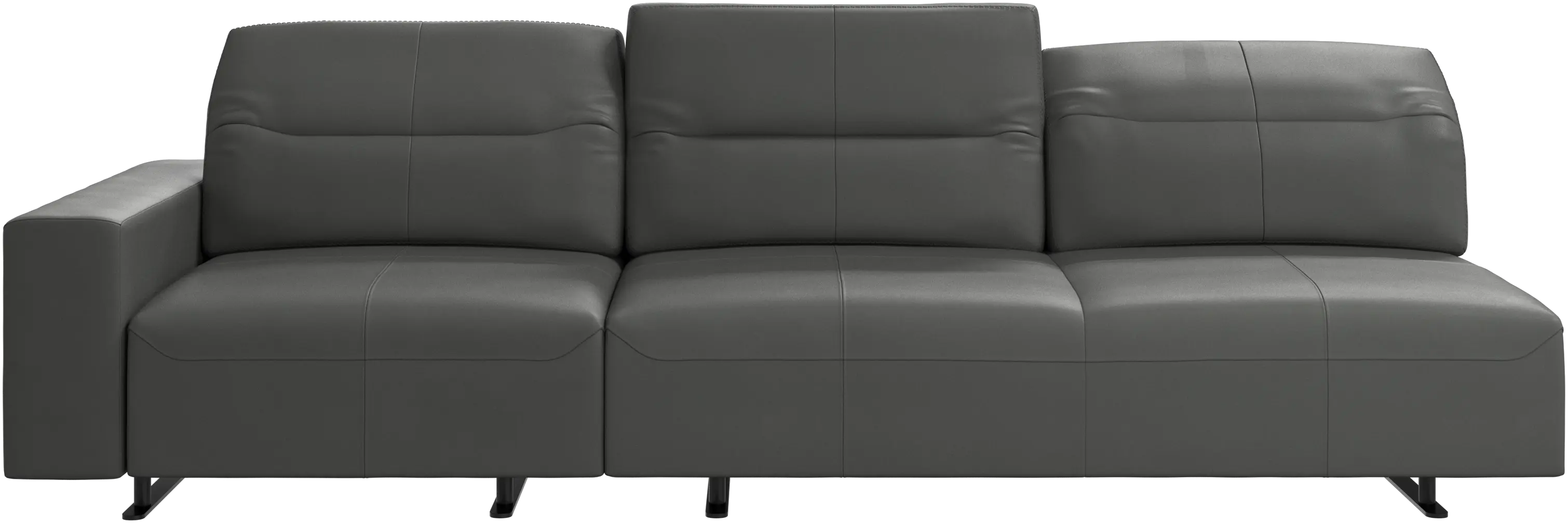 Hampton sofa with adjustable back and storage on the left side