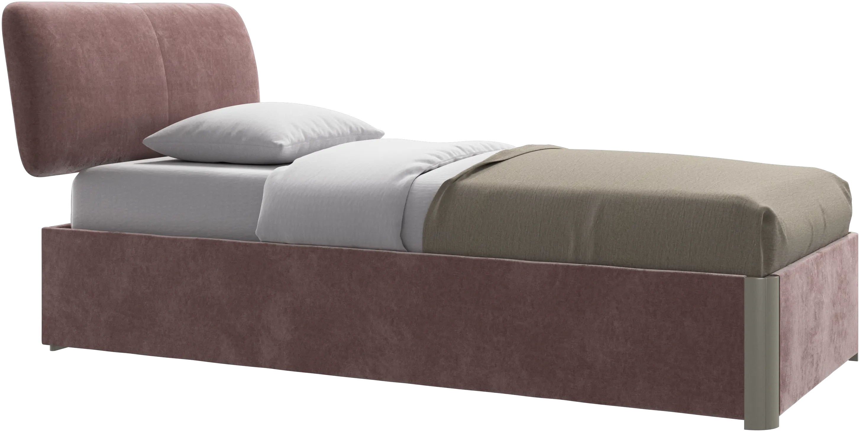 Element bed, bedgemonteerd hoofdbord, met latten en opbergoplossing, excl. matras