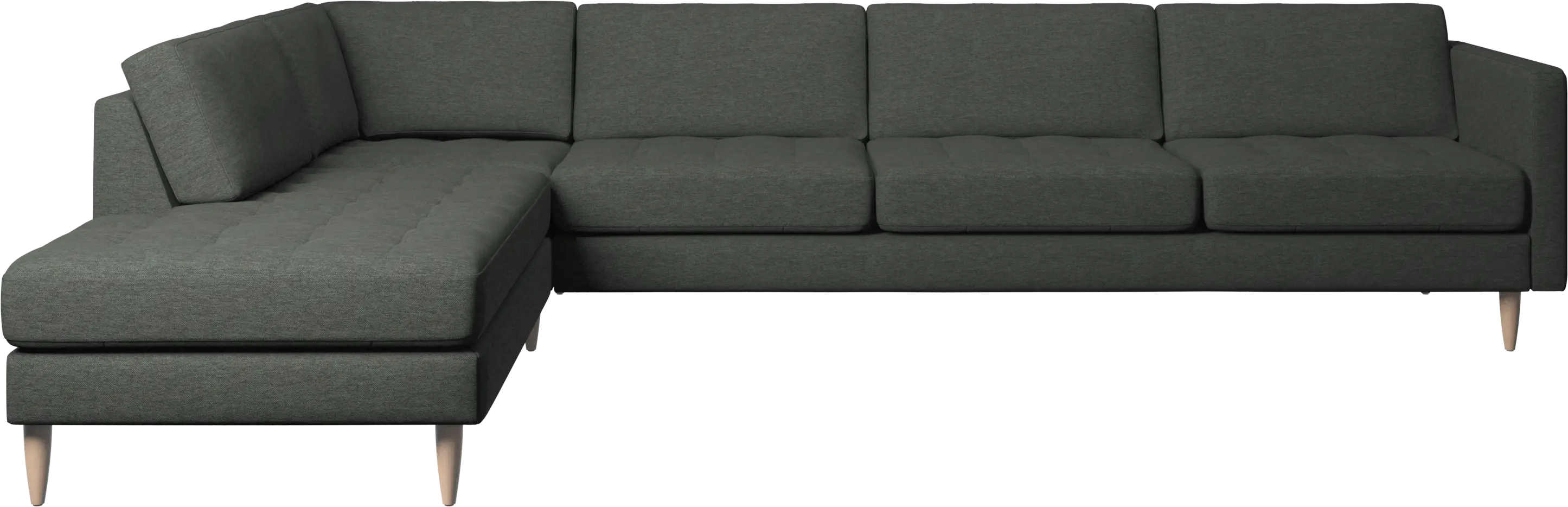 Osaka corner sofa with lounging unit, tufted seat