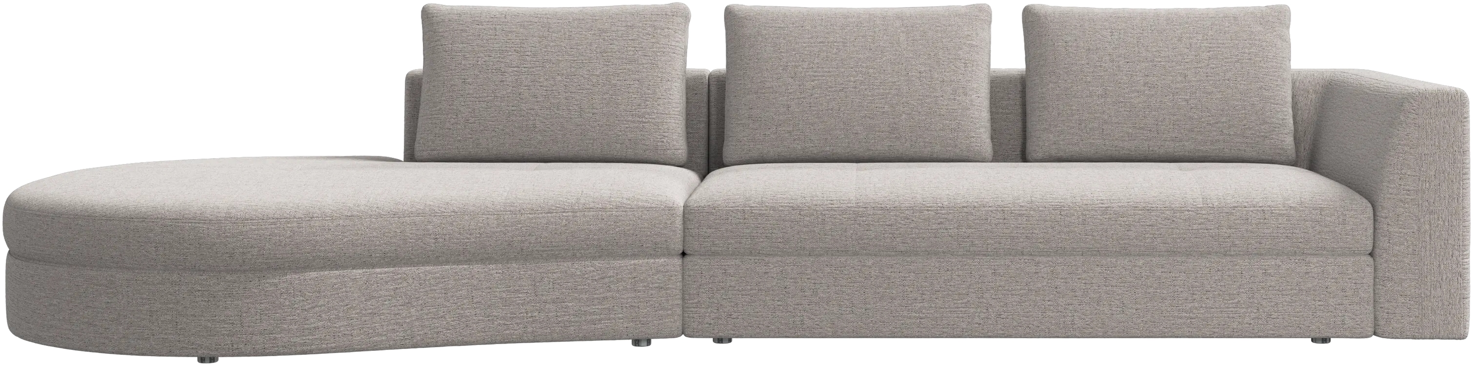 Bergamo sofa with round lounging unit, left