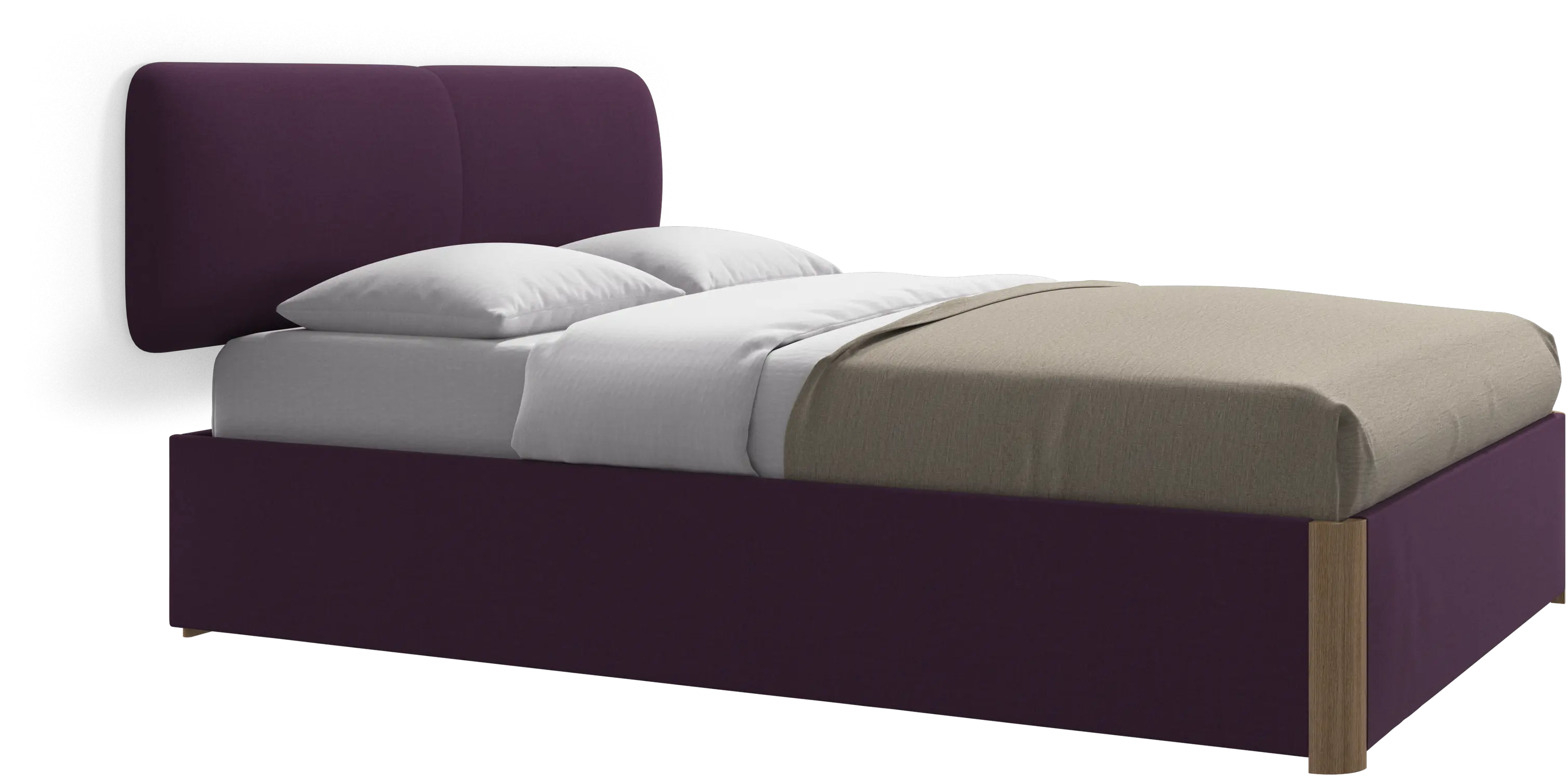 Element bed, wall-mounted headboard, with slats, excl. mattress