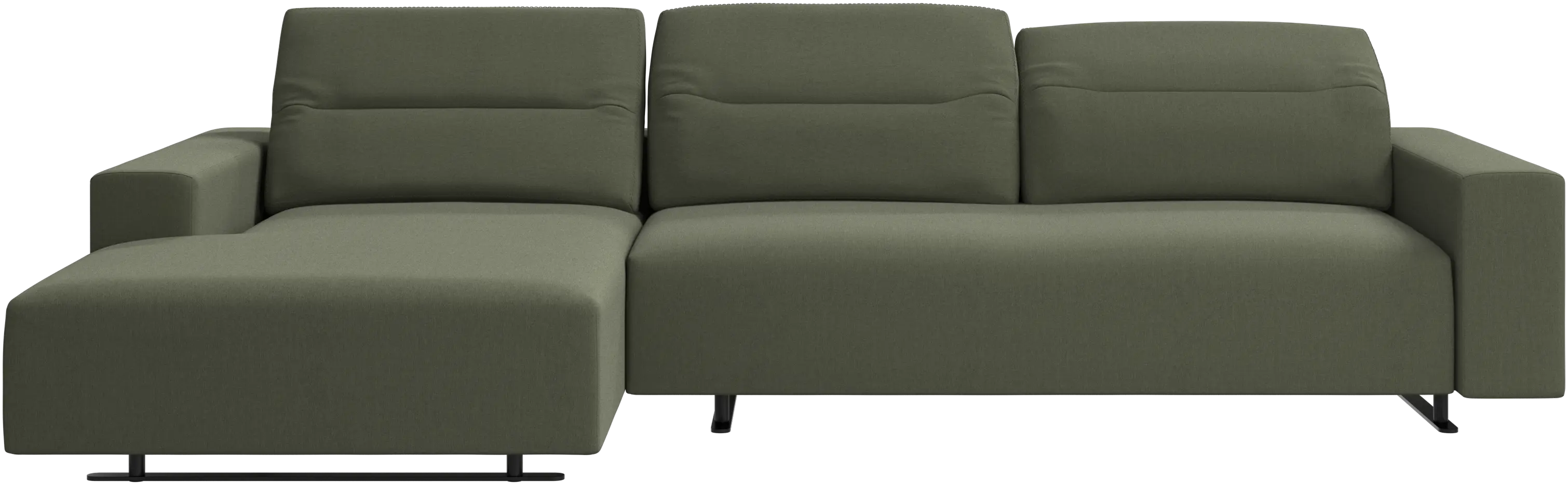 Hampton sofa with adjustable back, resting unit and storage both sides