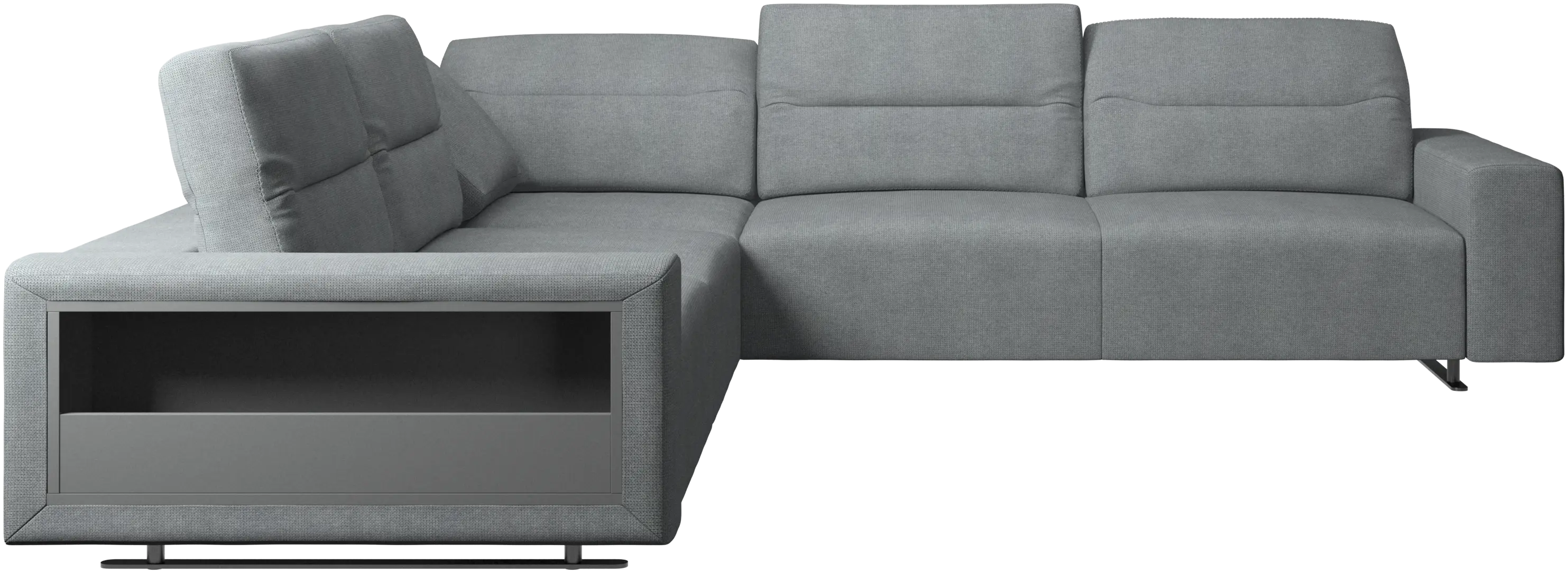 Hampton コーナーソファ アジャスタブルバック&収納付き