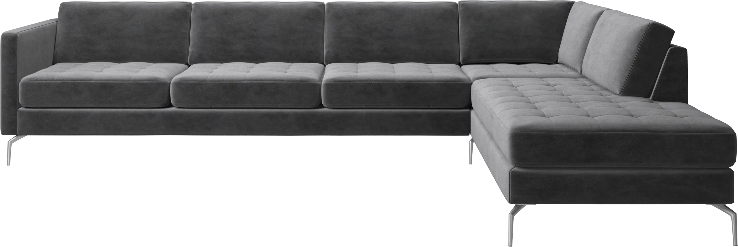 Osaka corner sofa with lounging unit, tufted seat