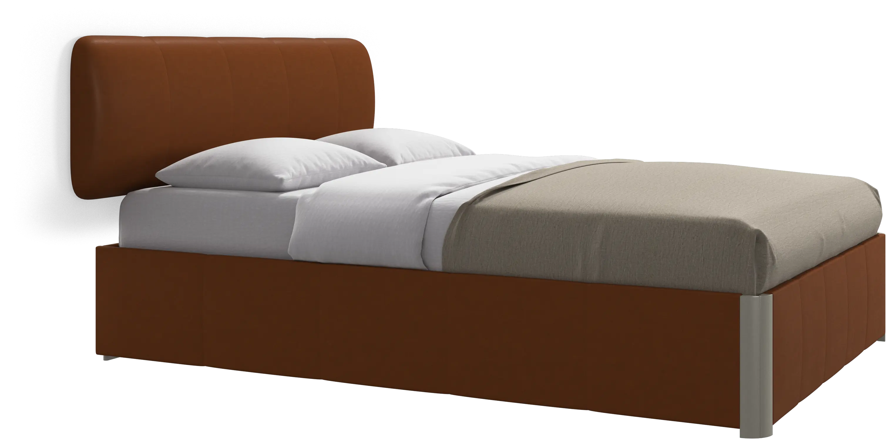 Element cama, cabecero montado en la pared, con láminas y solución de almacenamiento, excl. colchón