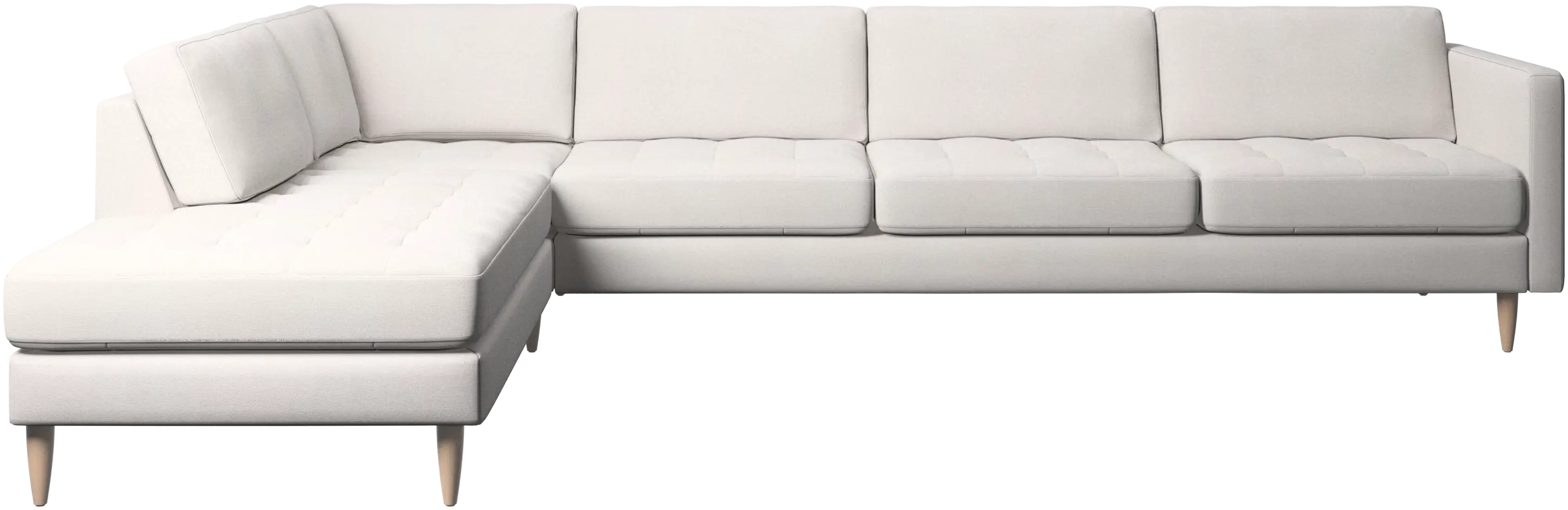 Osaka corner sofa with lounging unit, tufted seat