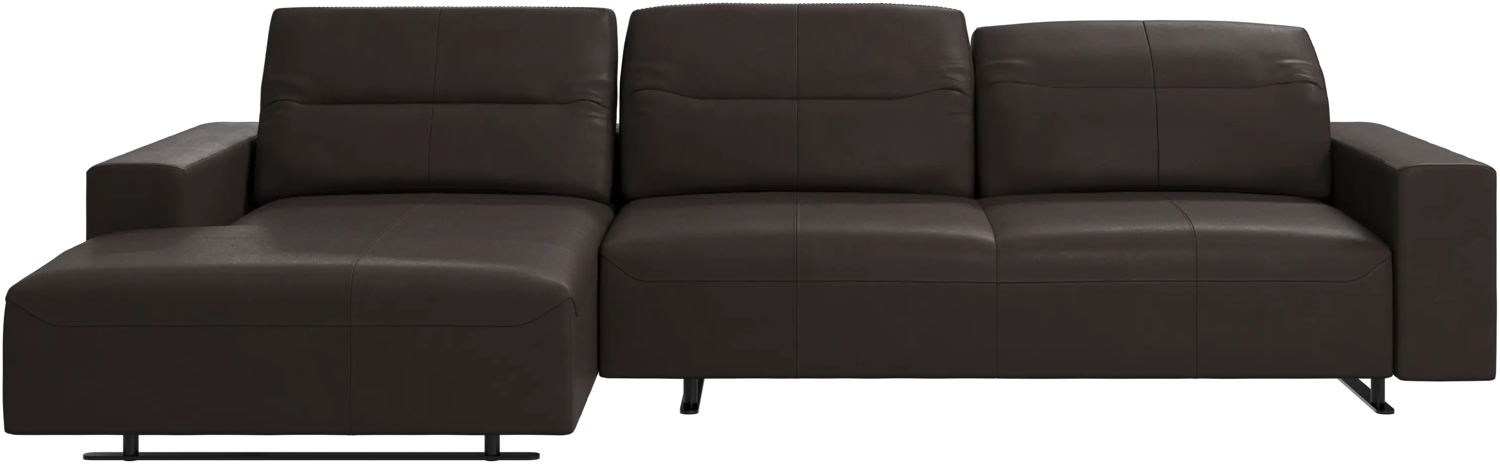 Hampton sofa with adjustable back and resting unit left side, storage right side