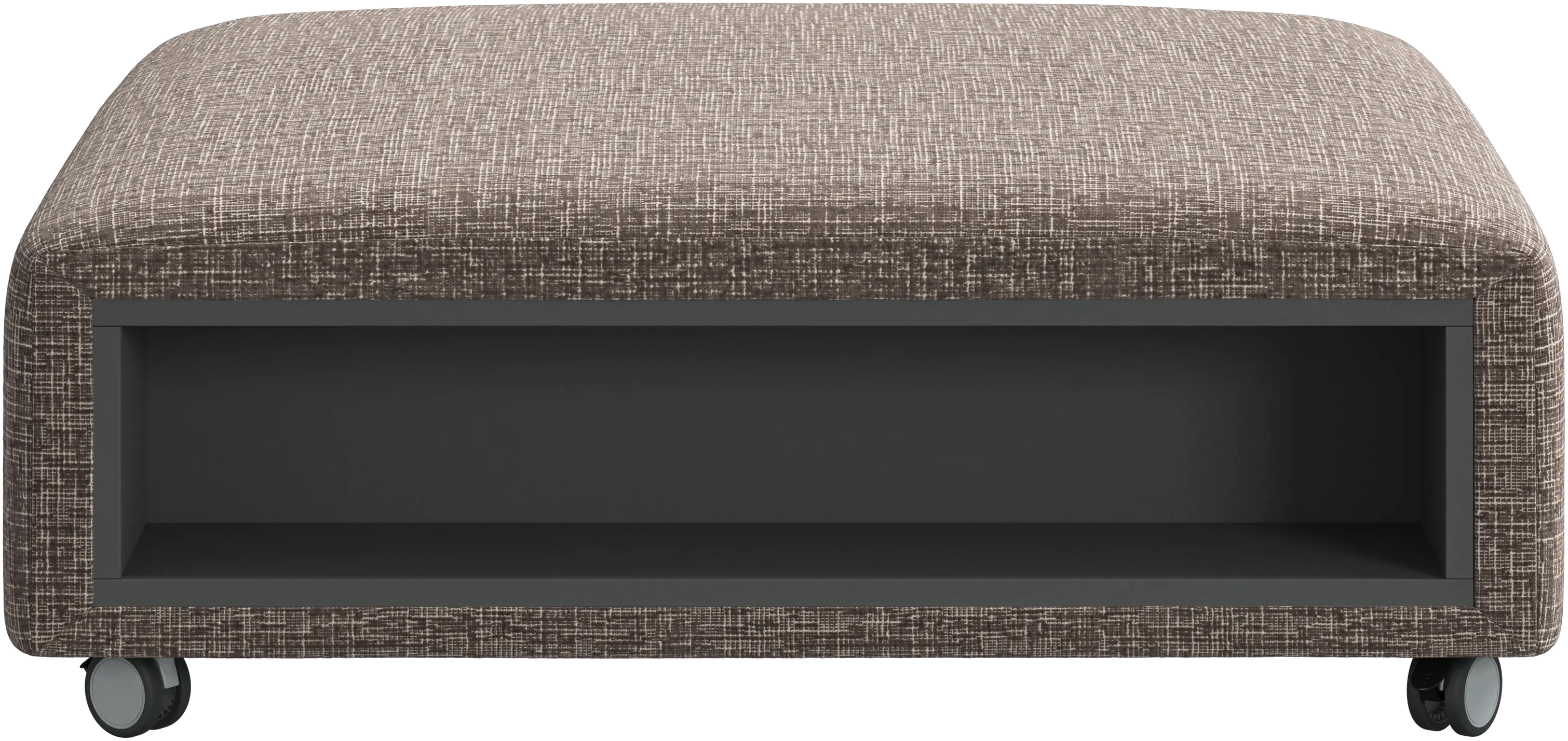Pouf Hampton sur roulettes avec espaces de rangement