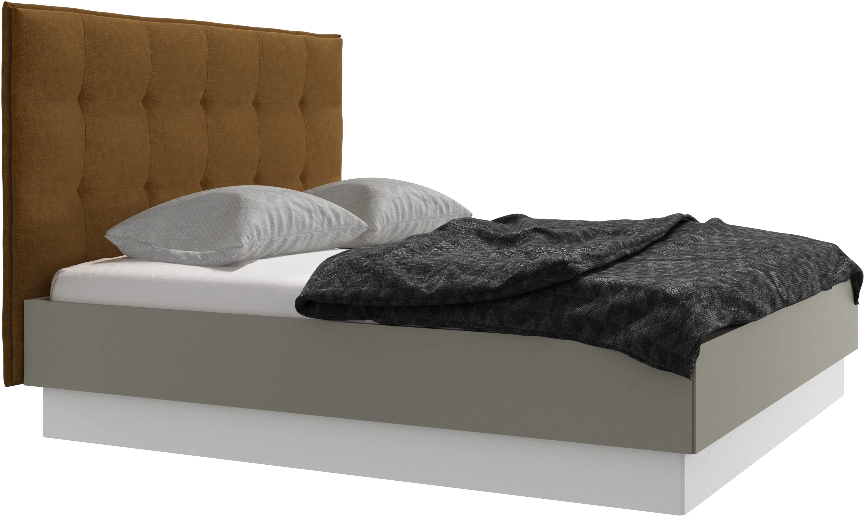 Lugano storage bed with lift-up frame and slats, excl. mattress