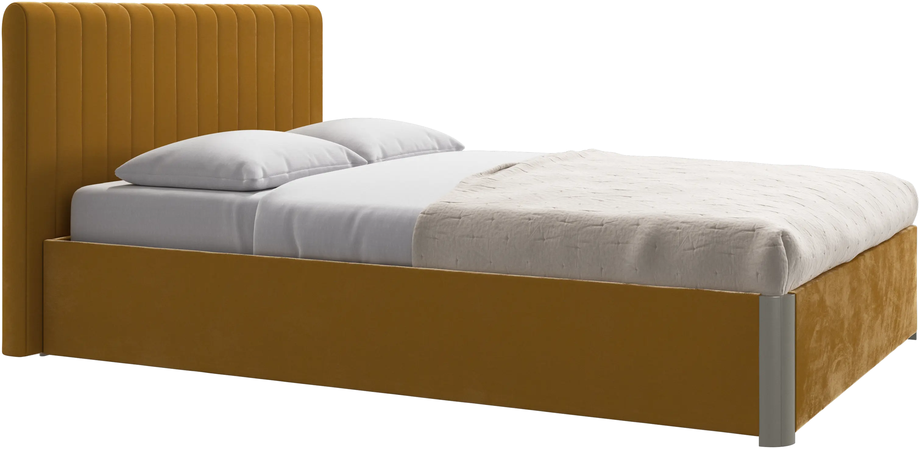 Element bed, bed-mounted headboard, with slats and storage solution, excl. mattress